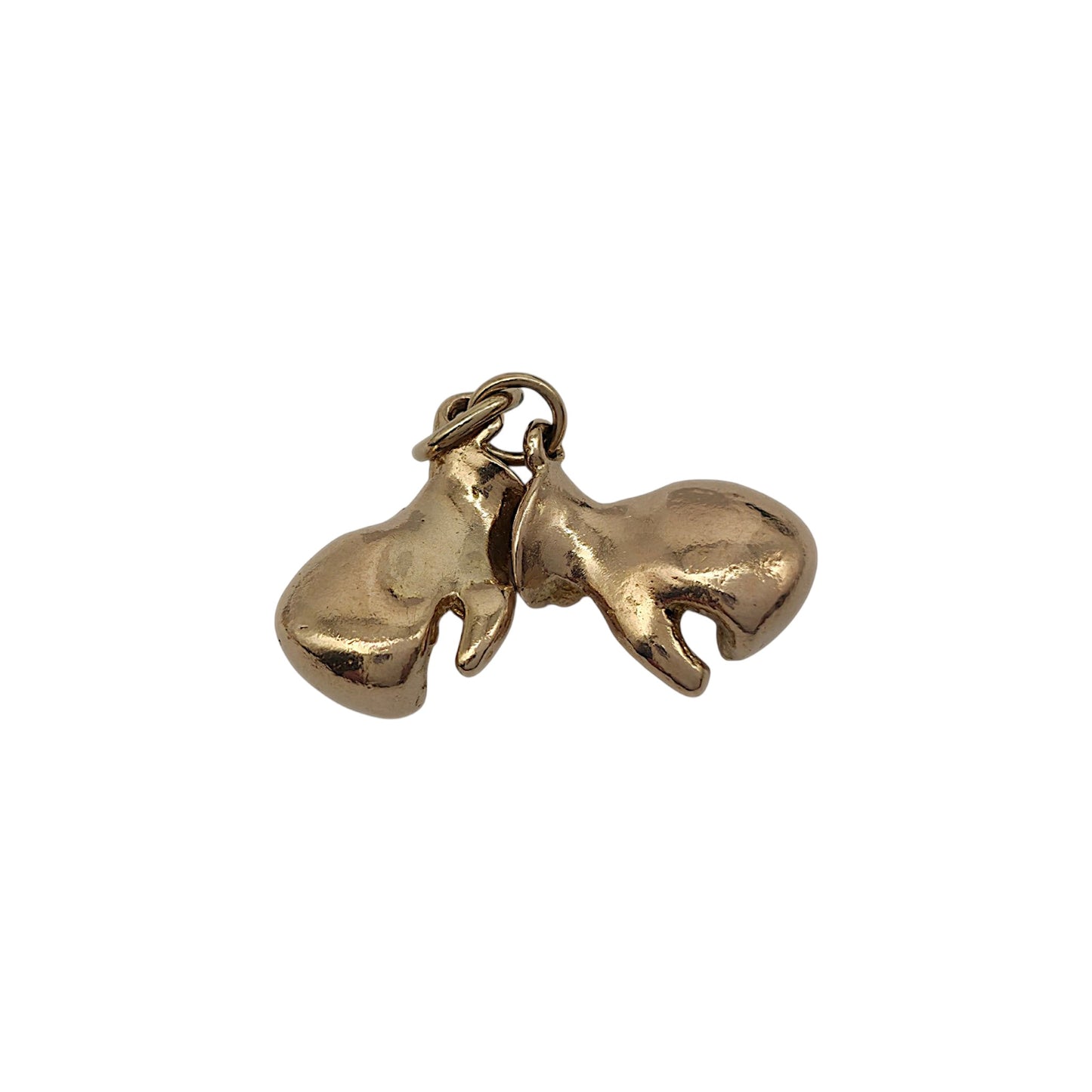 Heavy 9ct 375 Yellow Gold Pair Of Boxing Gloves Charm 1962 L 1.3 cm 5.3 g.