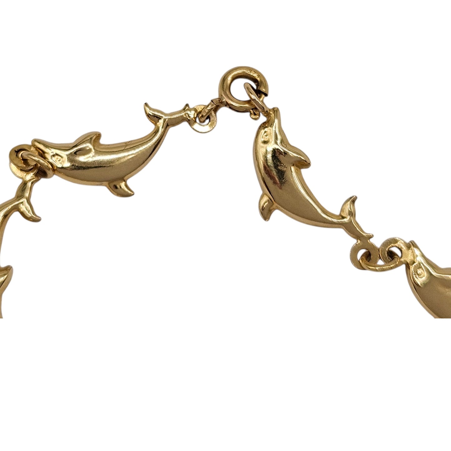 9ct 375 Yellow Gold Dolphin Bracelet L 18.2 cm 2.7 g.