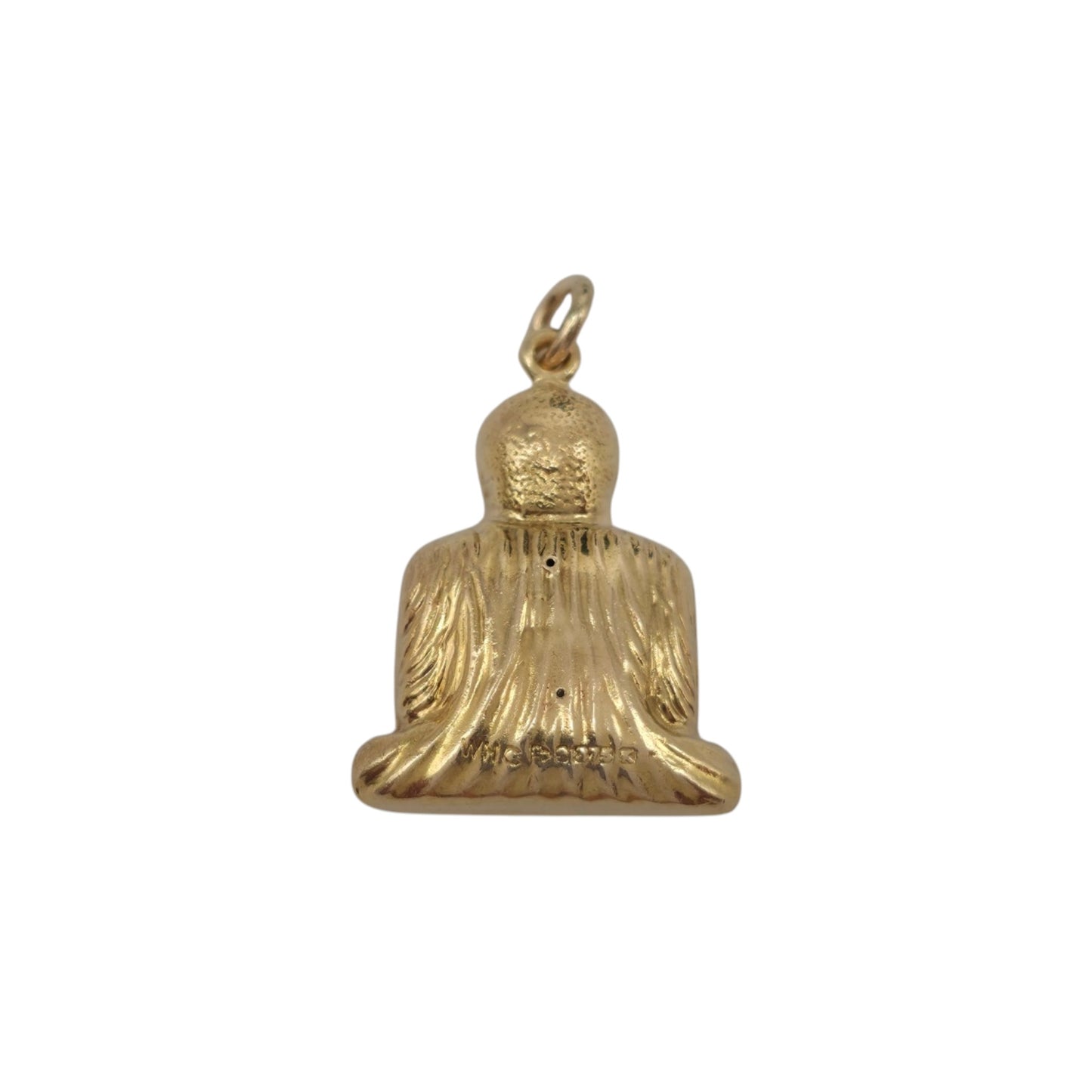 Chester 9ct 375 Yellow Gold Buddha Charm 1960 L 1.6 cm 0.9 g.