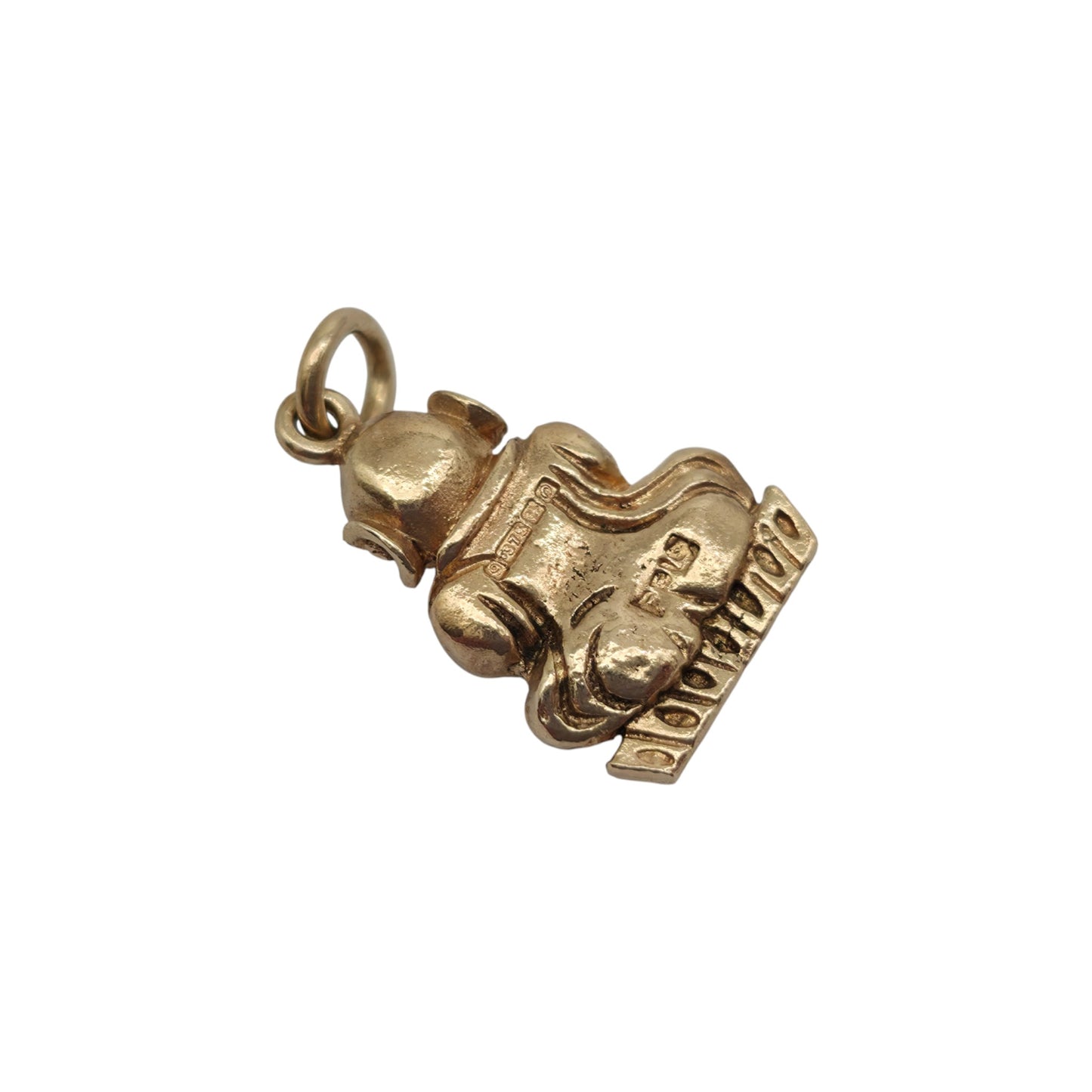 9ct 375 Yellow Gold Buddha Charm 1963 L 1.4 cm 2.9 g.