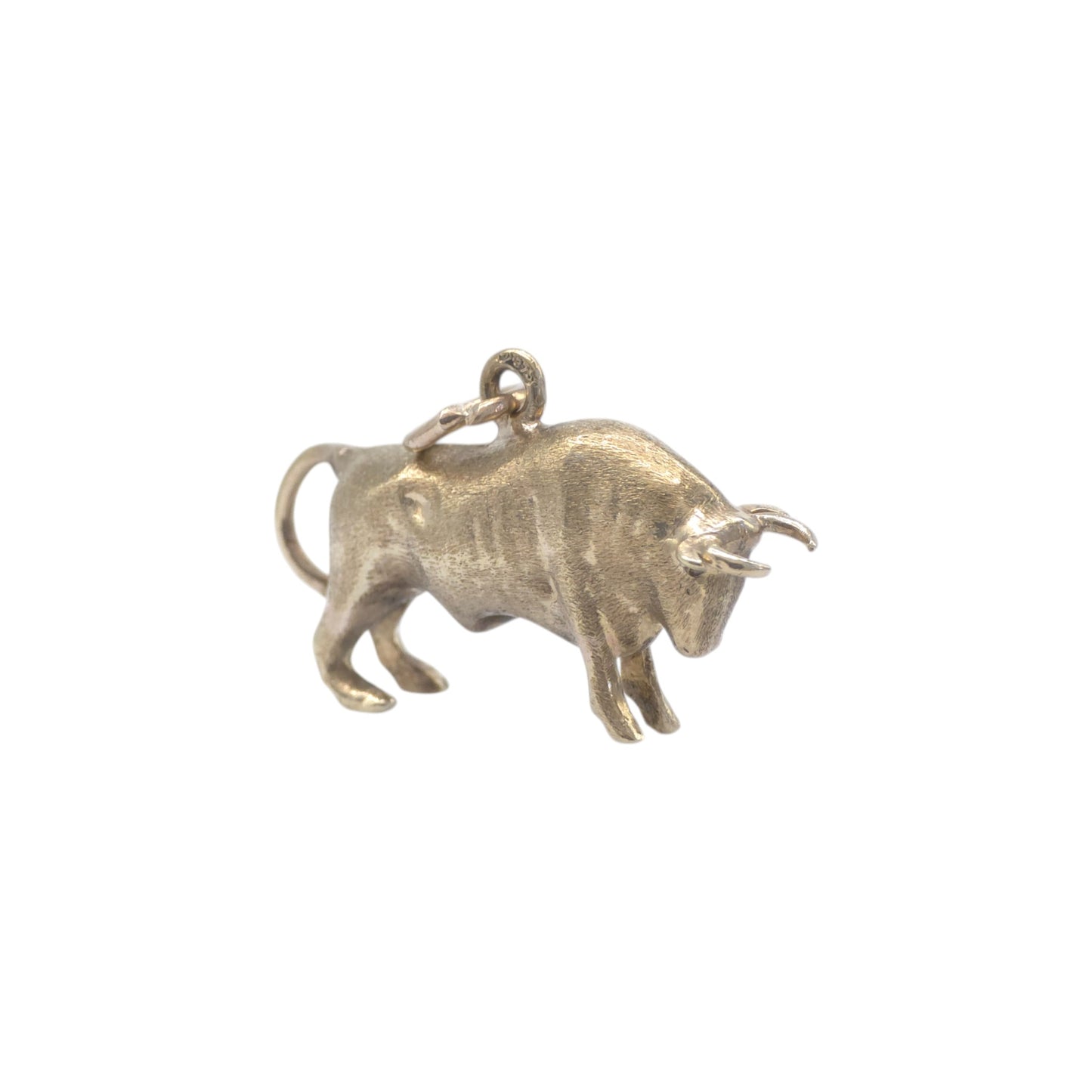 9ct 375 Yellow Gold Bull Charm c.1960's L 2.7 cm 2.1 g.
