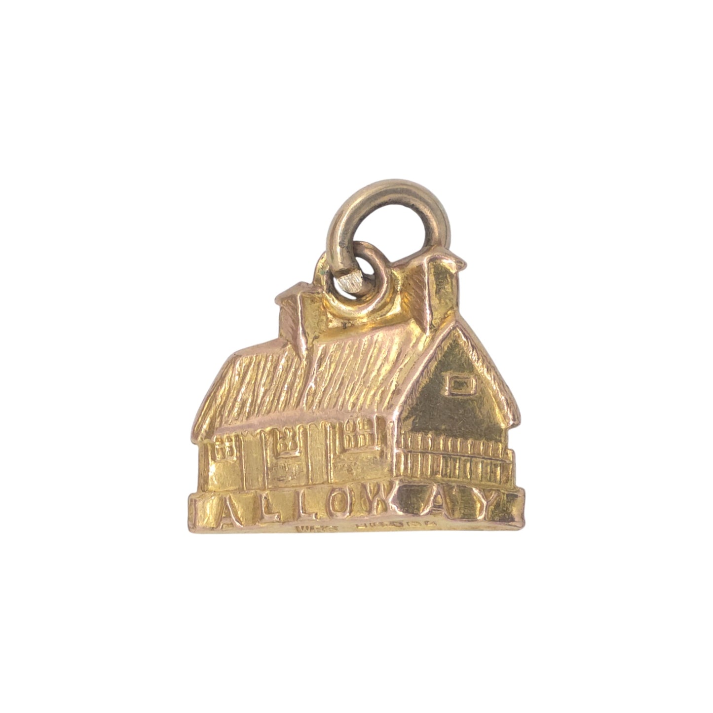 9ct 375 Yellow Gold Burns Cottage Charm 1960 L 1.4 cm 0.8 g.