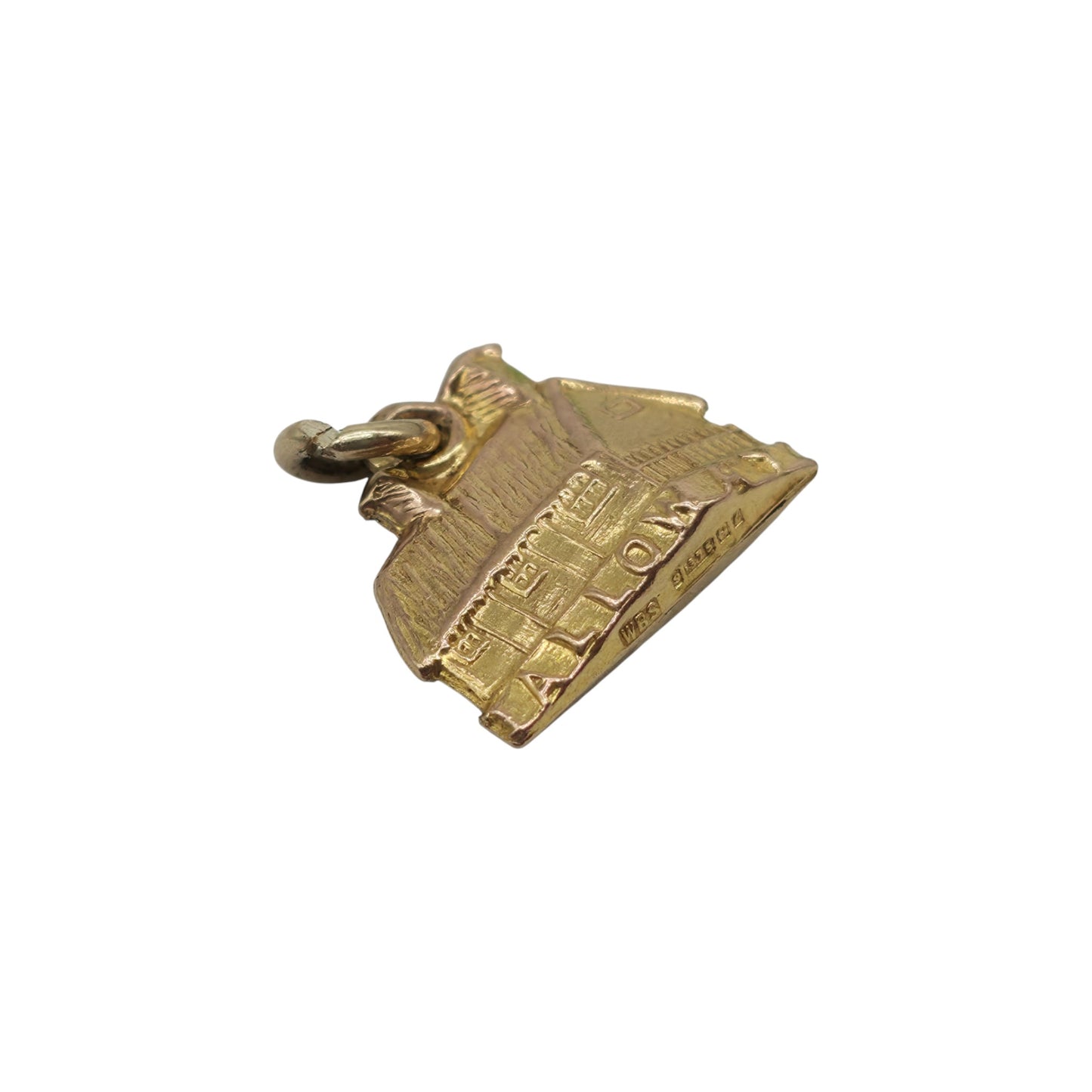 9ct 375 Yellow Gold Burns Cottage Charm 1960 L 1.4 cm 0.8 g.
