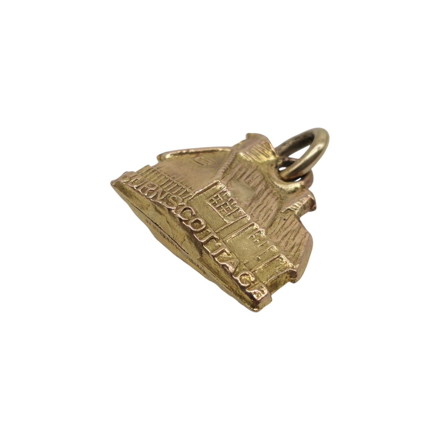 9ct 375 Yellow Gold Burns Cottage Charm 1960 L 1.4 cm 0.8 g.
