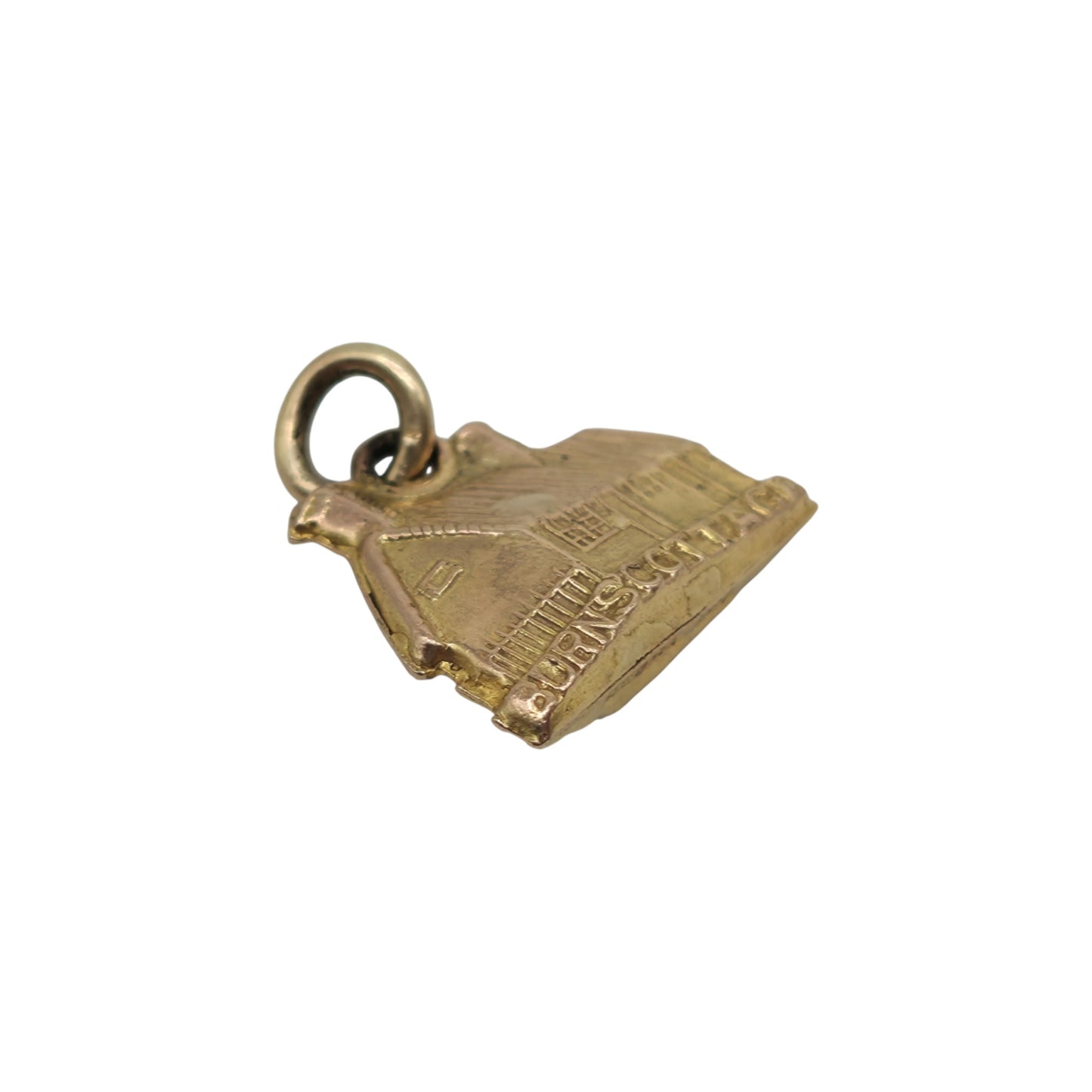 9ct 375 Yellow Gold Burns Cottage Charm 1960 L 1.4 cm 0.8 g.
