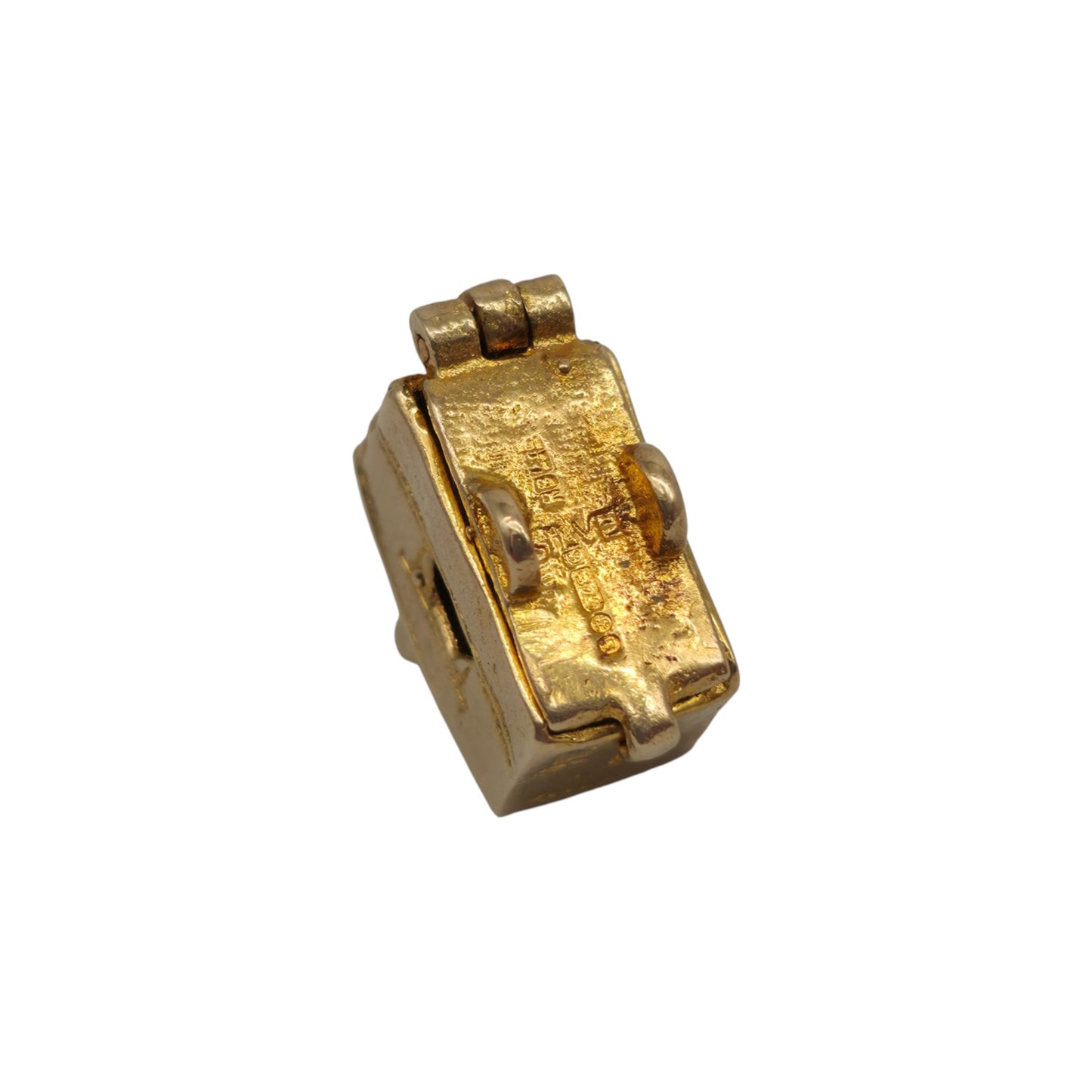 9ct 375イエローゴールド キャンピングトレーラー開閉式チャーム 1965年製 長さ1.5cm 3.6g