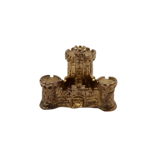 9ct 375 Yellow Gold Castle Charm 1969 L 1.3 cm 2.5 g.