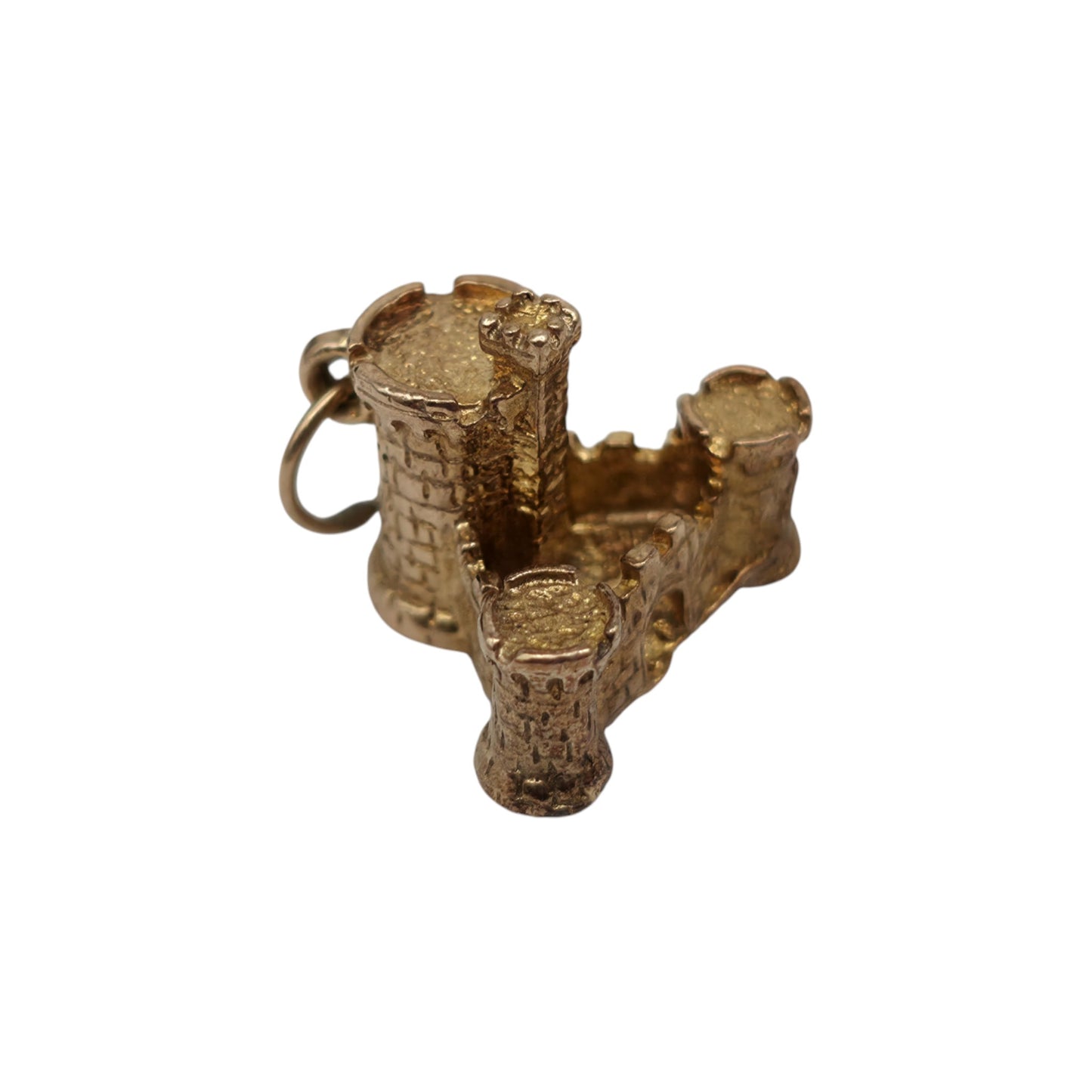 9ct 375 Yellow Gold Castle Charm 1969 L 1.3 cm 2.5 g.