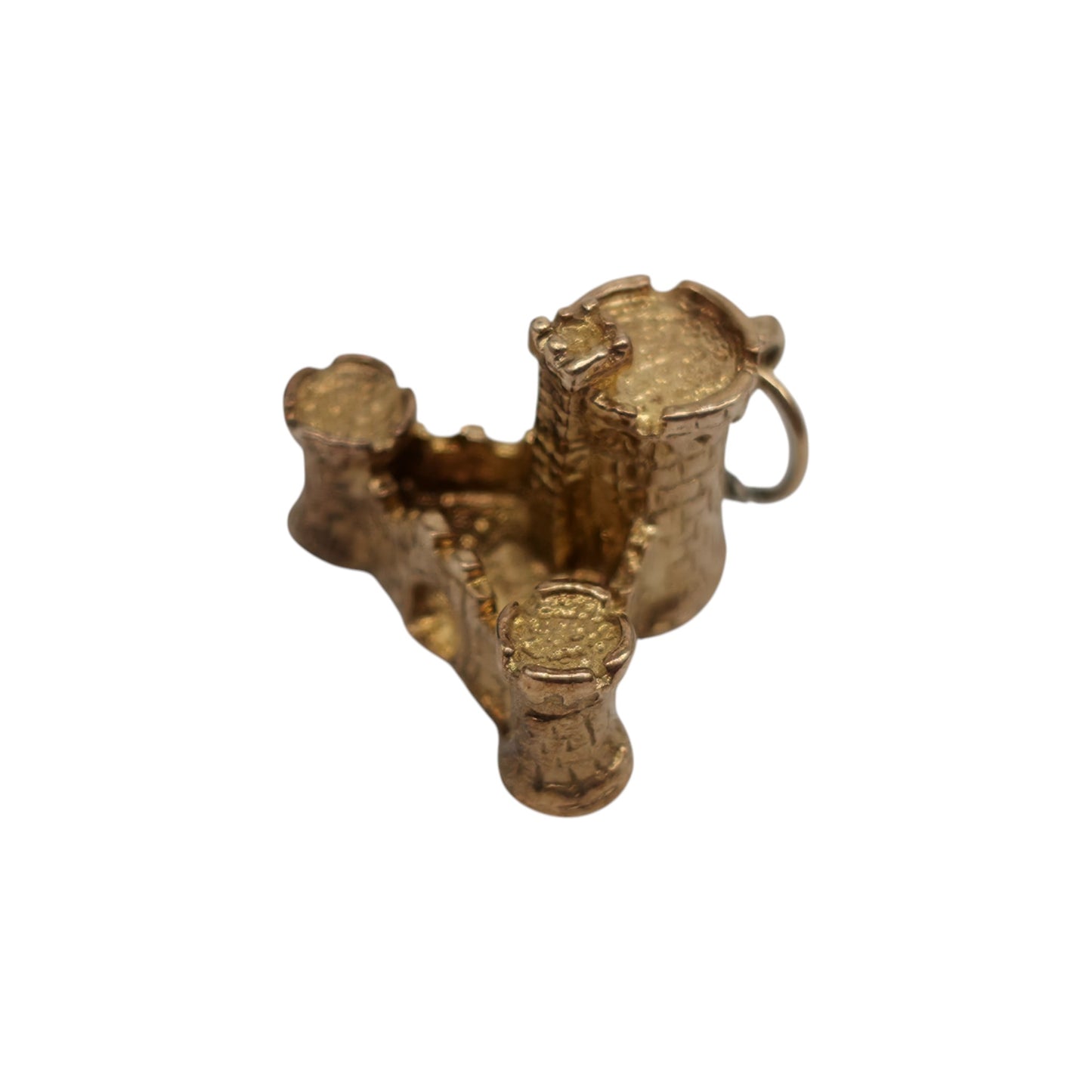 9ct 375 Yellow Gold Castle Charm 1969 L 1.3 cm 2.5 g.