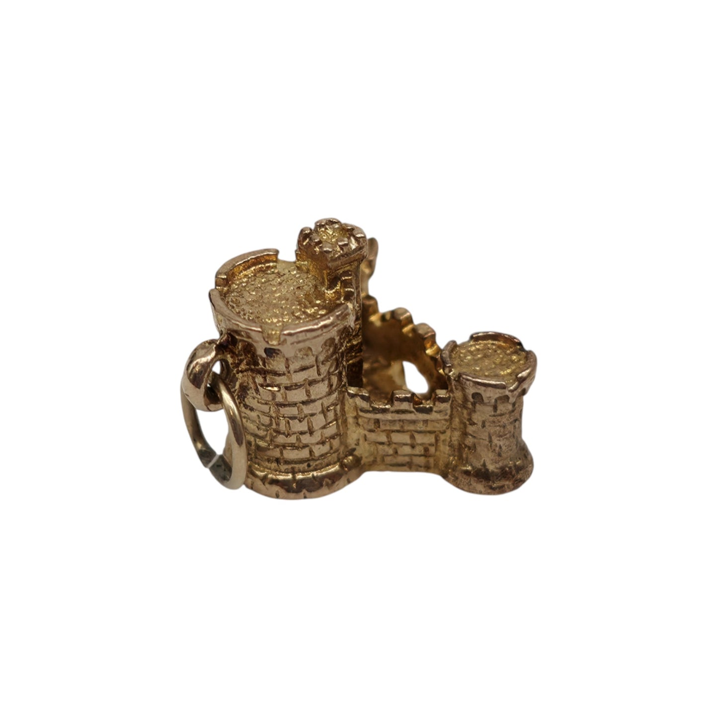9ct 375 Yellow Gold Castle Charm 1969 L 1.3 cm 2.5 g.