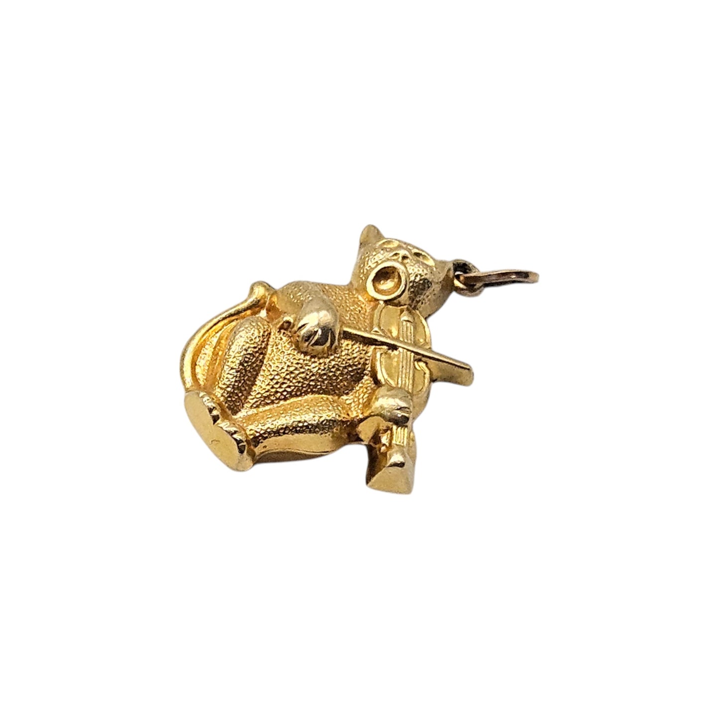 9ct 375 Yellow Gold Cat & Fiddle Charm c.1963 L 2.0 cm 1.4 g.