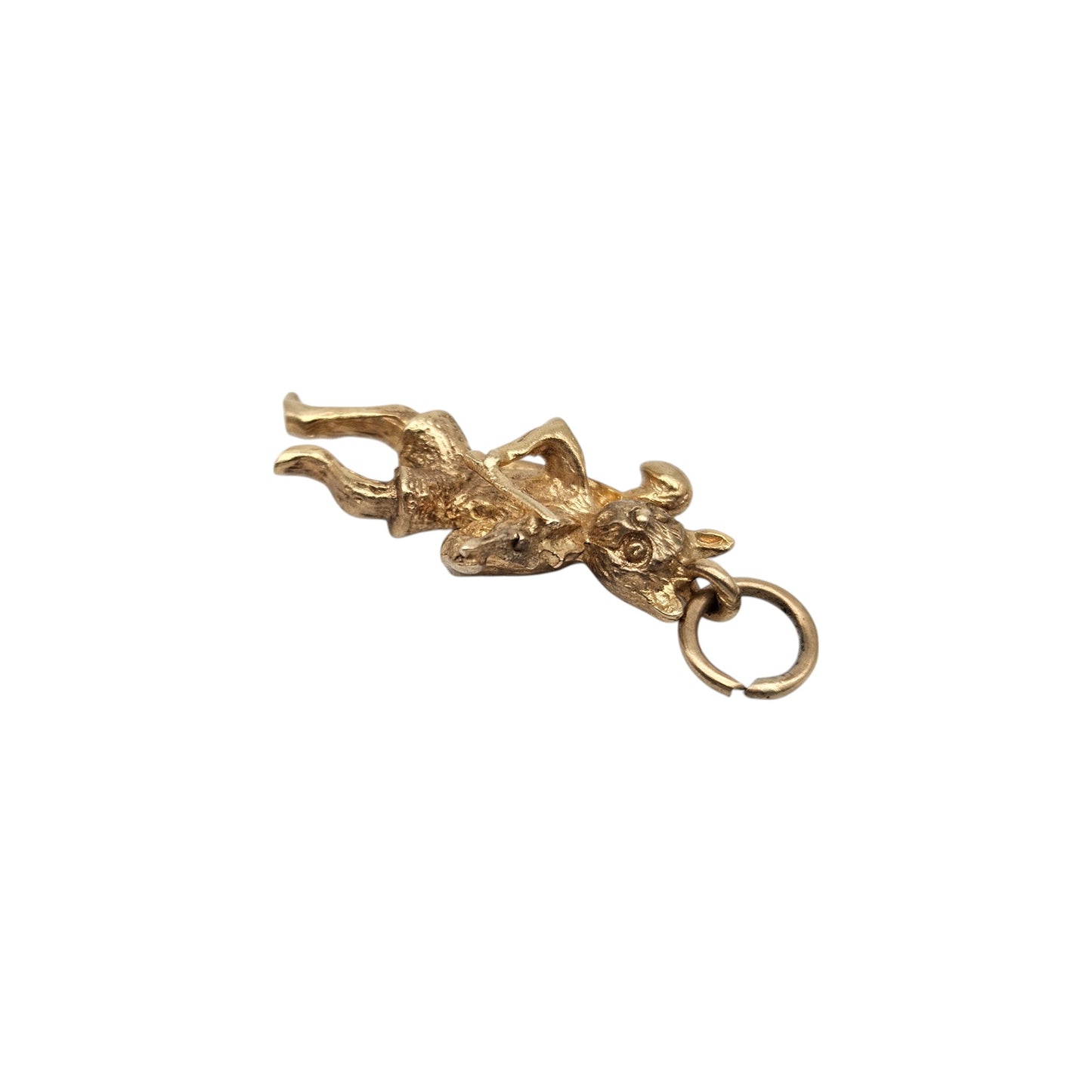 9ct 375 Yellow Gold Cat & Fiddle Charm 1971 L 2.1 cm 2.3 g.