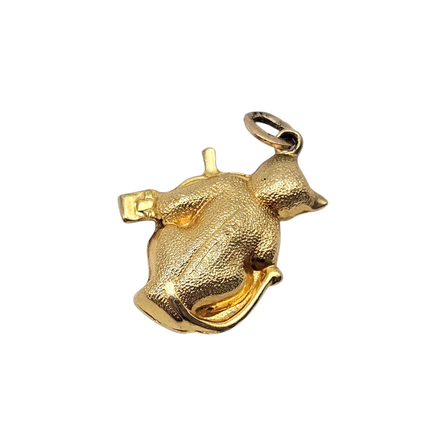9ct 375 Yellow Gold Cat & Fiddle Charm c.1963 L 2.0 cm 1.4 g.