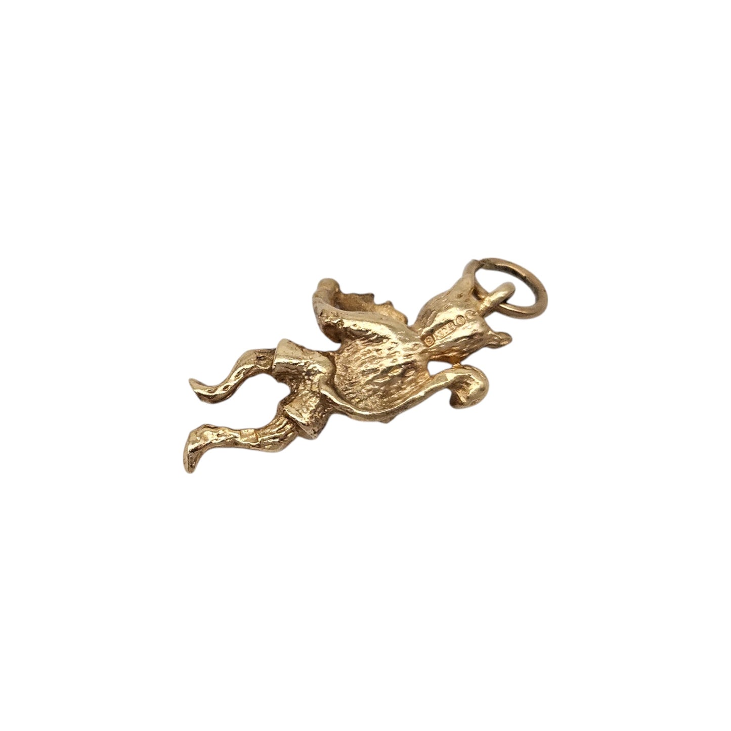 9ct 375 Yellow Gold Cat & Fiddle Charm 1971 L 2.1 cm 2.3 g.