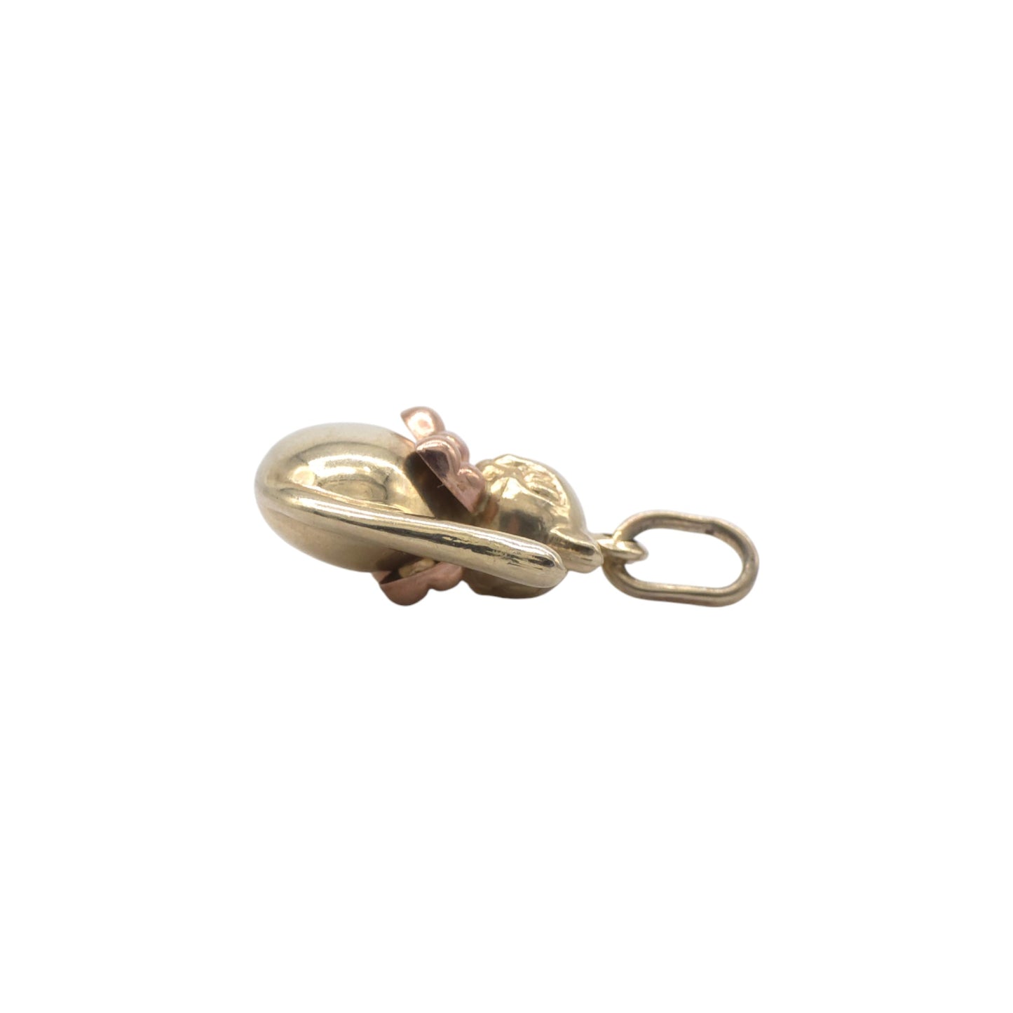 9ct 375 Yellow Gold Cat With Ribbon Charm L 1.3 cm 1.6 g.