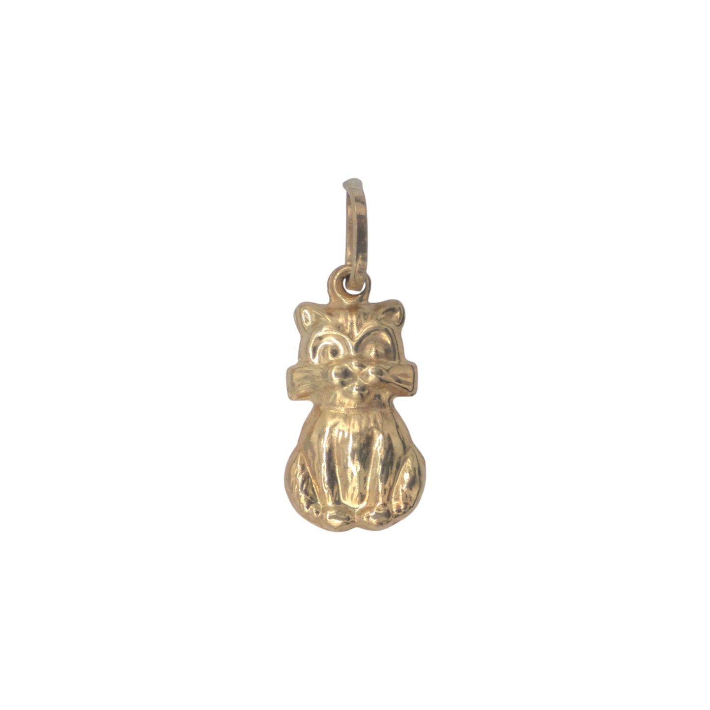 9ct 375 Yellow Gold Cat Charm L 1.3 cm 0.6 g.