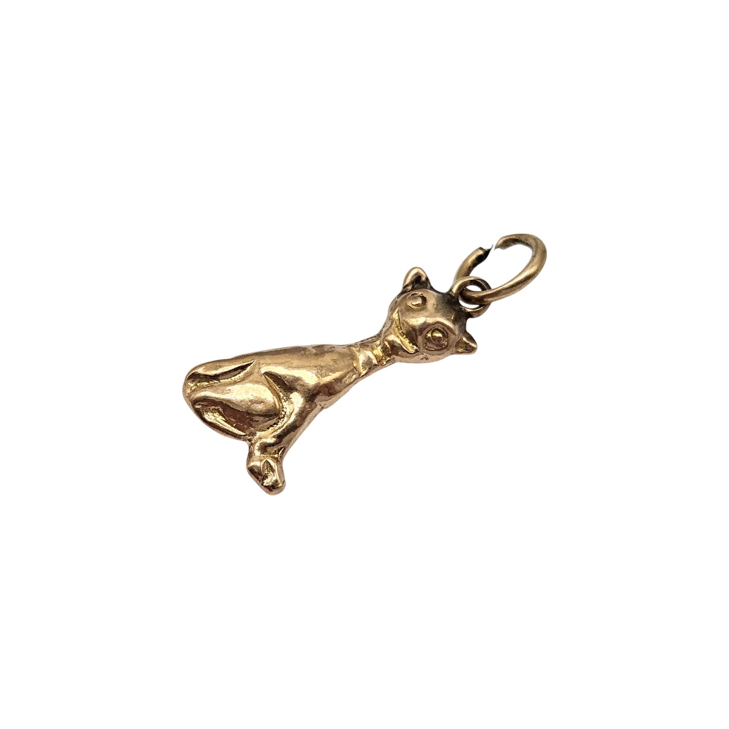 Antique 9ct Yellow Gold Cat Charm c.1900 L 1.6 cm 1.9 g.