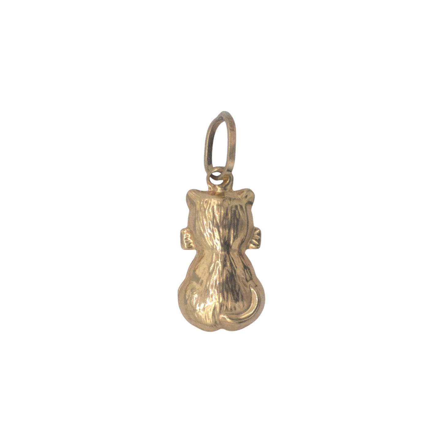 9ct 375 Yellow Gold Cat Charm L 1.3 cm 0.6 g.