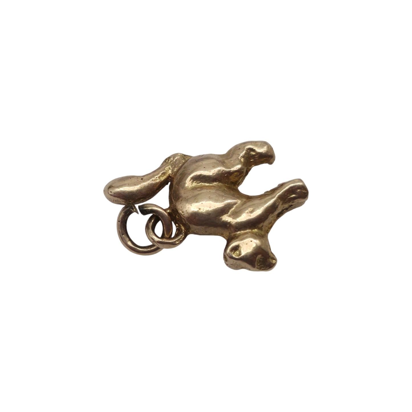 Cast 9ct Yellow Gold Cat Charm c.1960's L 1.3 cm 2.8 g.