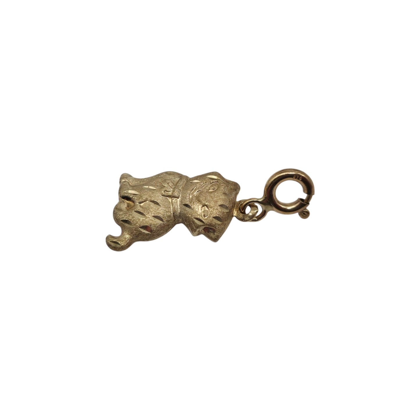 9ct Yellow Gold Cat Charm L 1.4 cm 0.7 g.