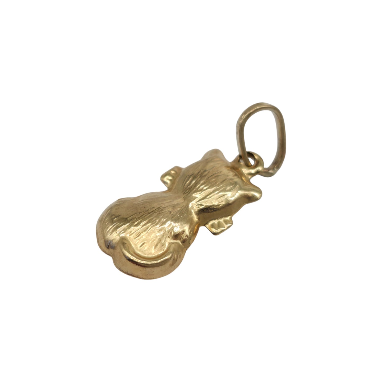9ct 375 Yellow Gold Cat Charm L 1.3 cm 0.6 g.