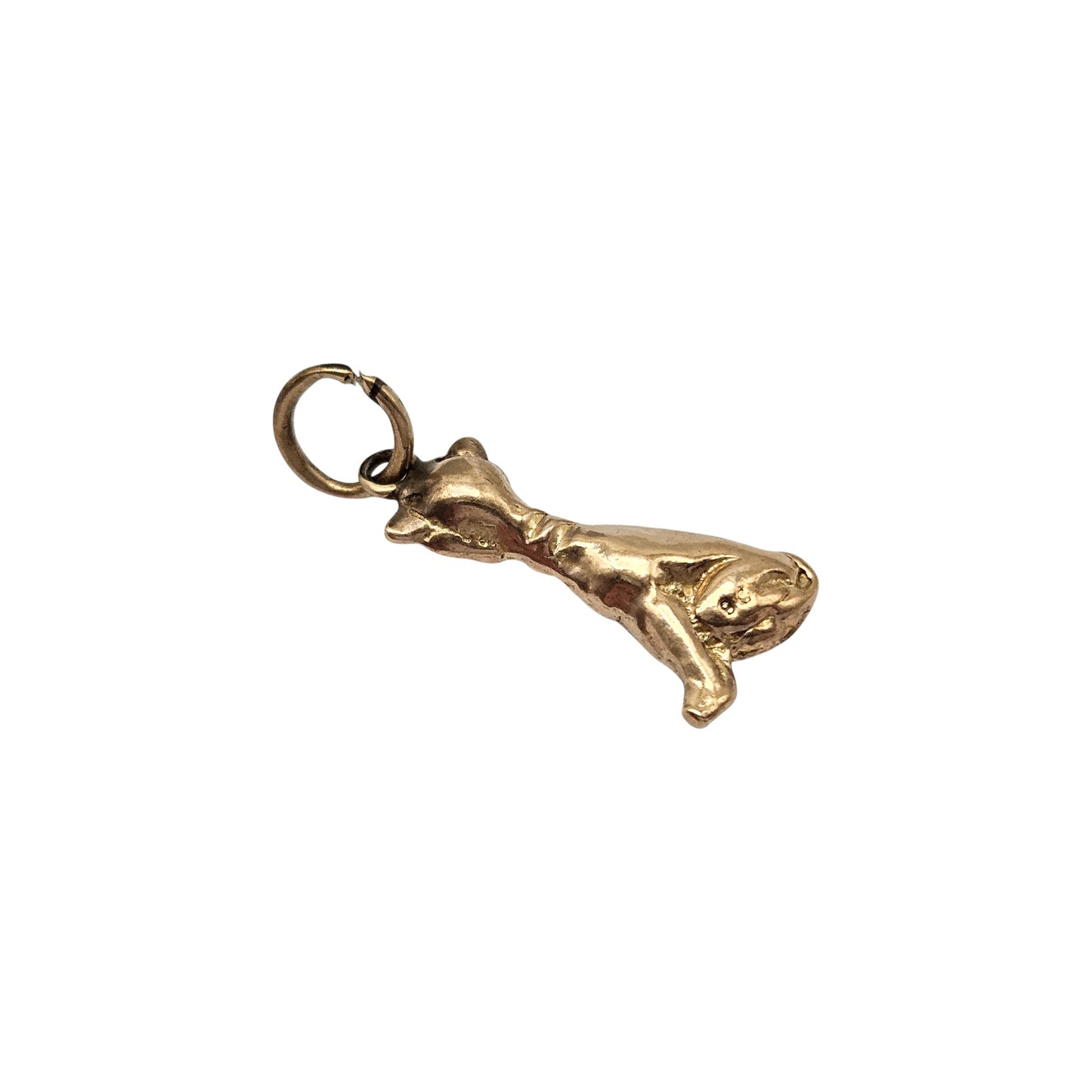 Antique 9ct Yellow Gold Cat Charm c.1900 L 1.6 cm 1.9 g.