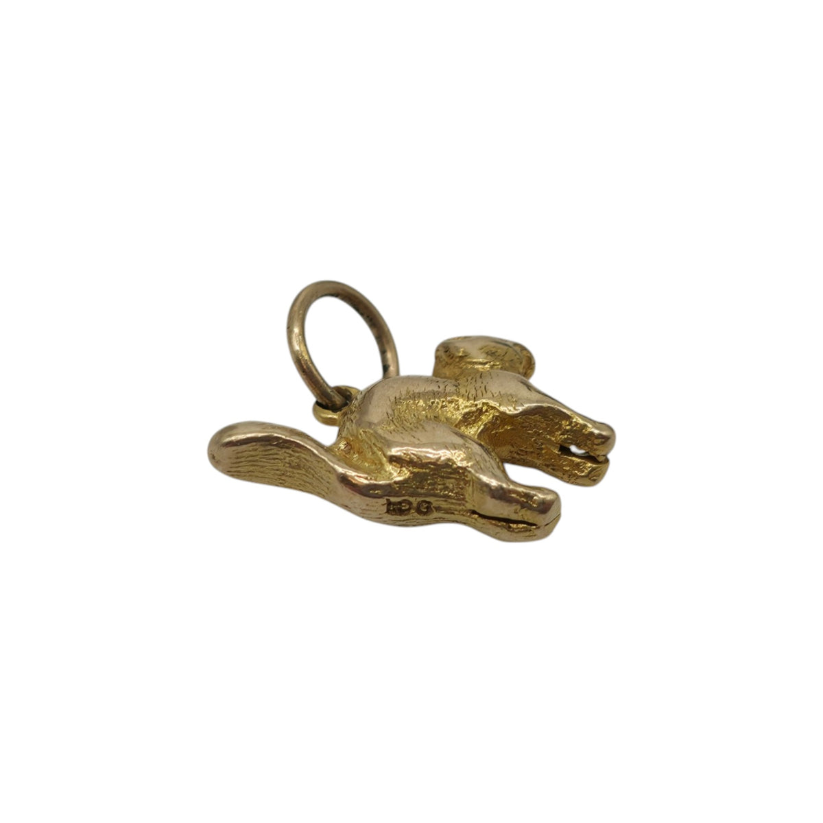 Cast 9ct Yellow Gold Cat Charm L 1.4 cm 3.0 g.