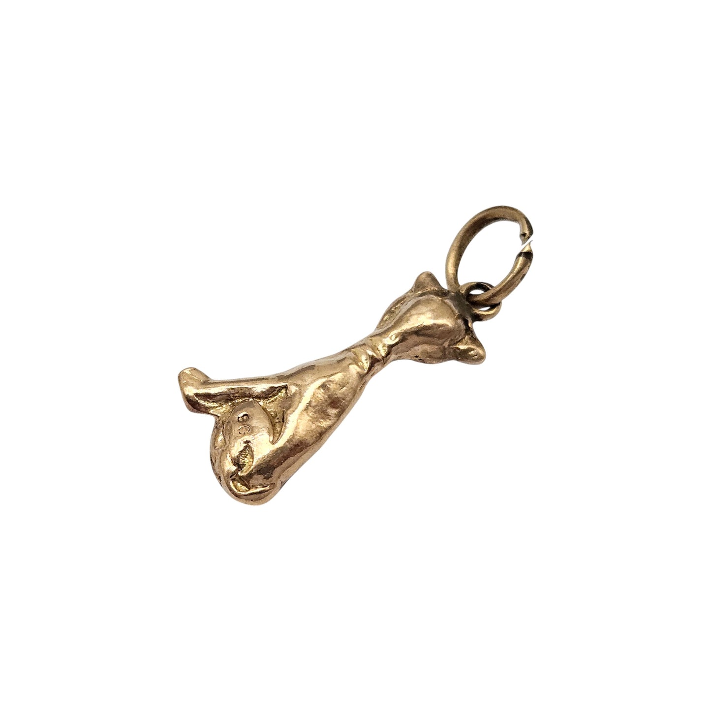 Antique 9ct Yellow Gold Cat Charm c.1900 L 1.6 cm 1.9 g.