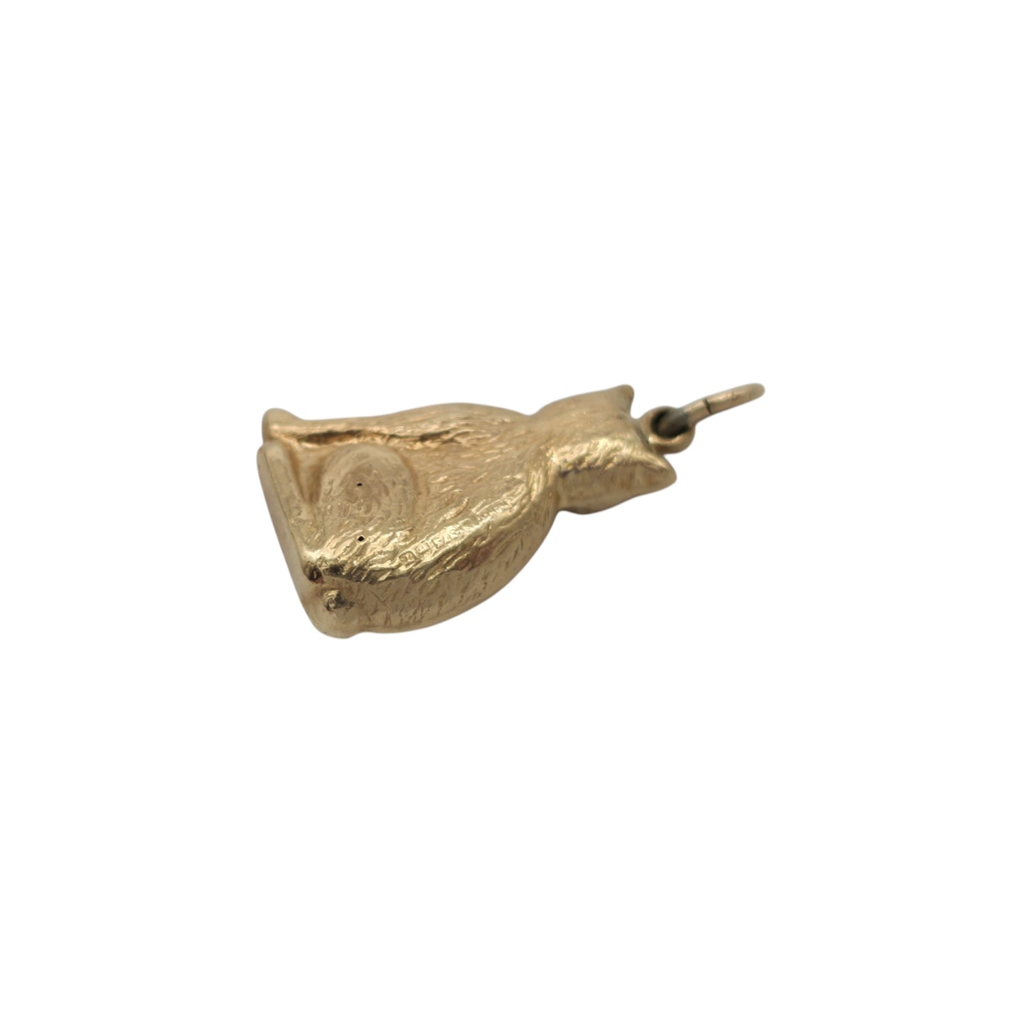 9ct 375 Yellow Gold Cat Charm 1968 L 1.6 cm 0.8 g.
