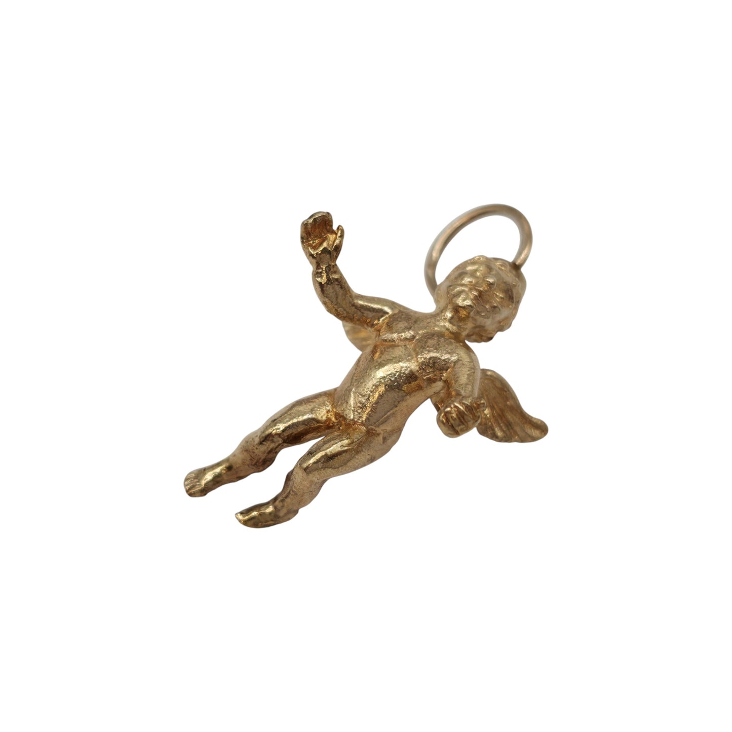 Heavy 9ct Yellow Gold Cherub Charm 2002 L 2.8 cm 8.0 g.