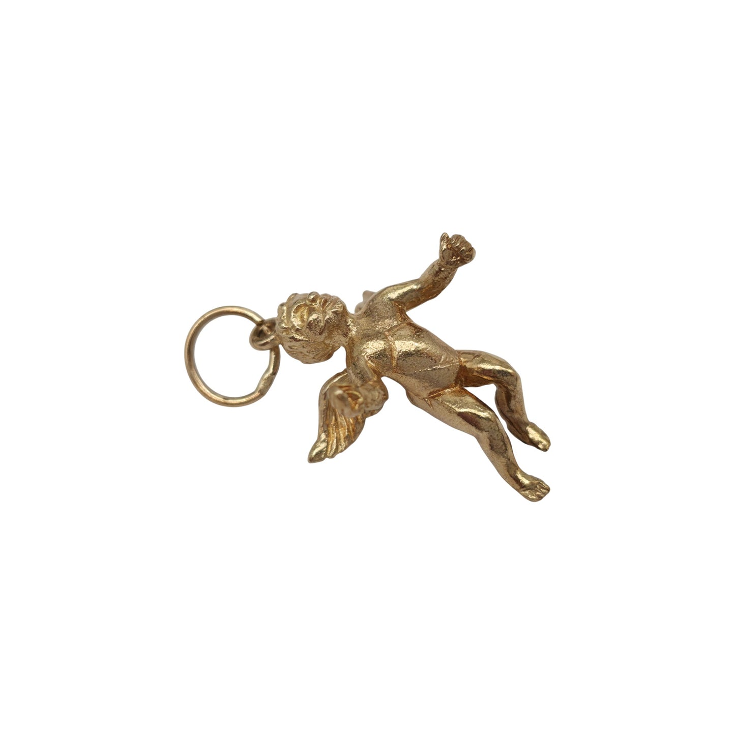 Heavy 9ct Yellow Gold Cherub Charm 2002 L 2.8 cm 8.0 g.