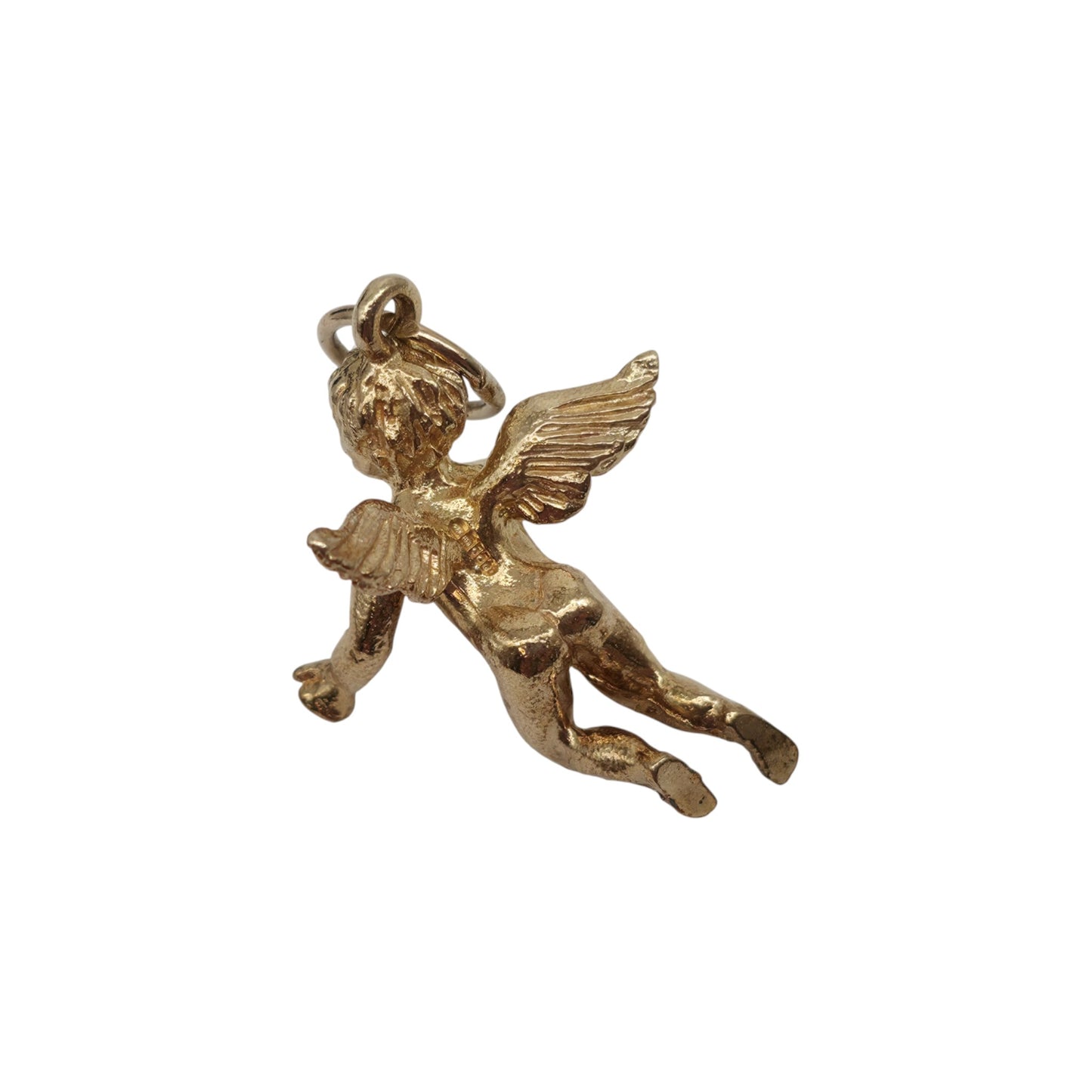 Heavy 9ct Yellow Gold Cherub Charm 2002 L 2.8 cm 8.0 g.