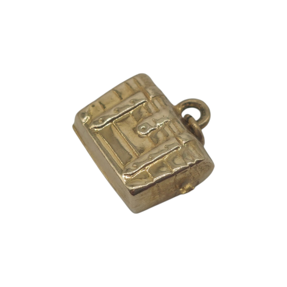 9ct 375 Yellow Gold Chest Charm 1965 L 1.2 cm 0.6 g.