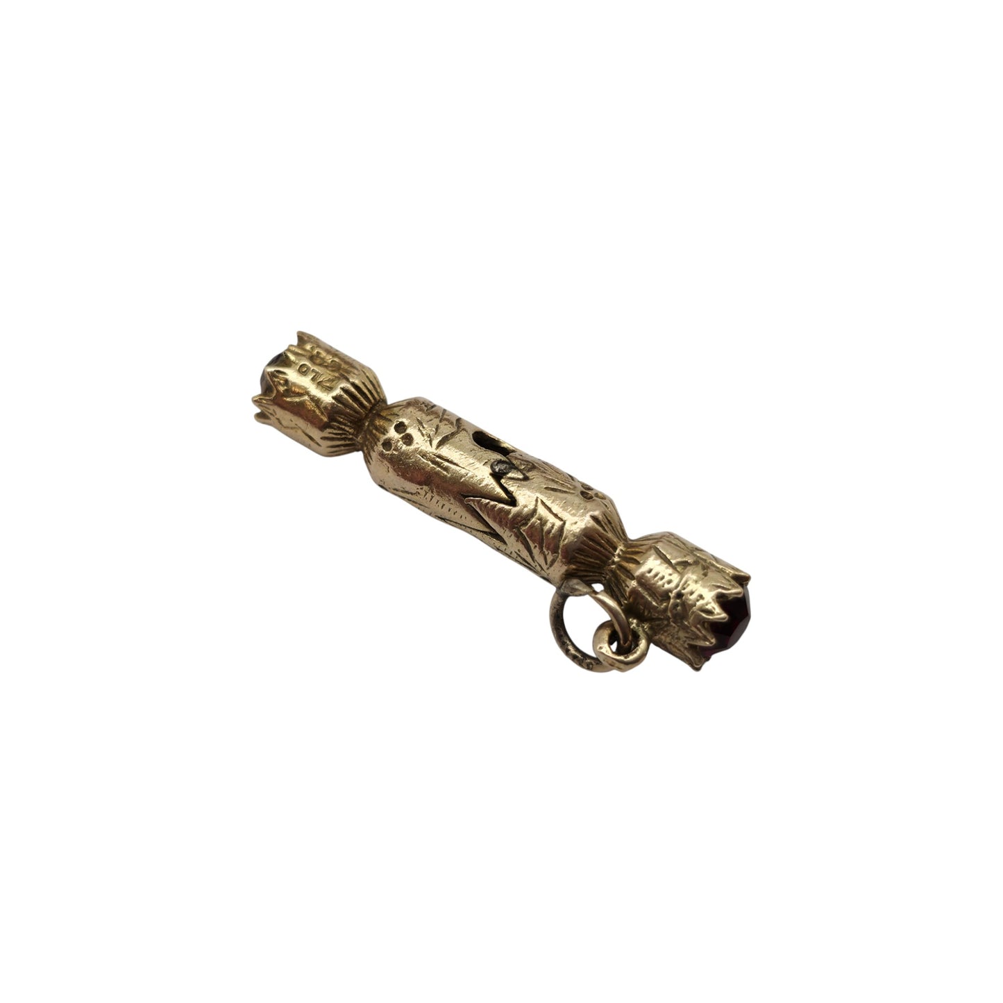 9ct 375 Yellow Gold Christmas Cracker Charm c.1960's L 2.7 cm 2.7 g.