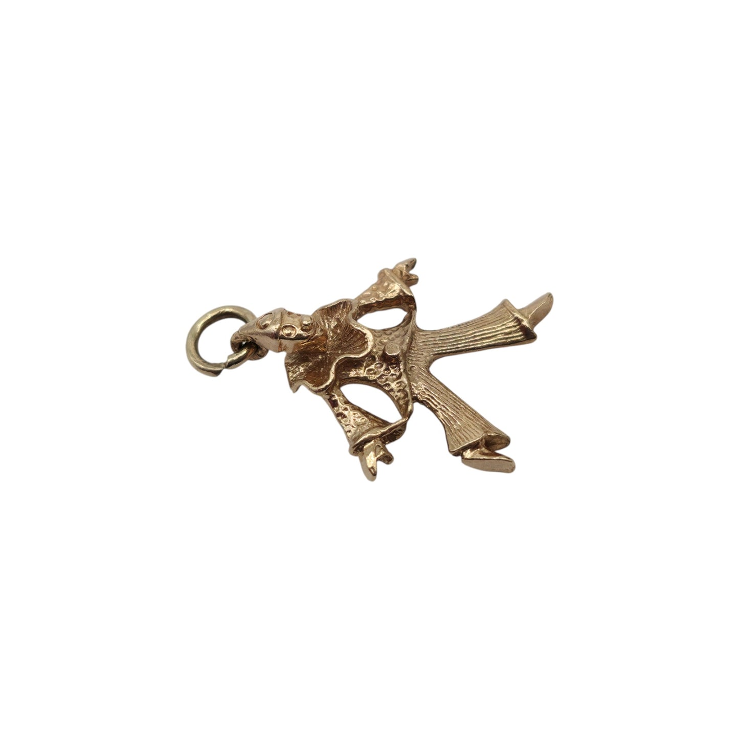 9ct 375 Yellow Gold Clown Charm 1984 L 2.0 cm 1.9 g.