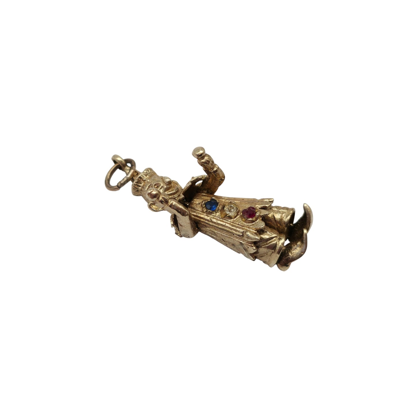 9ct 375 Yellow Gold Articulated Clown Charm 1973 L 2.6 cm 4.4 g.