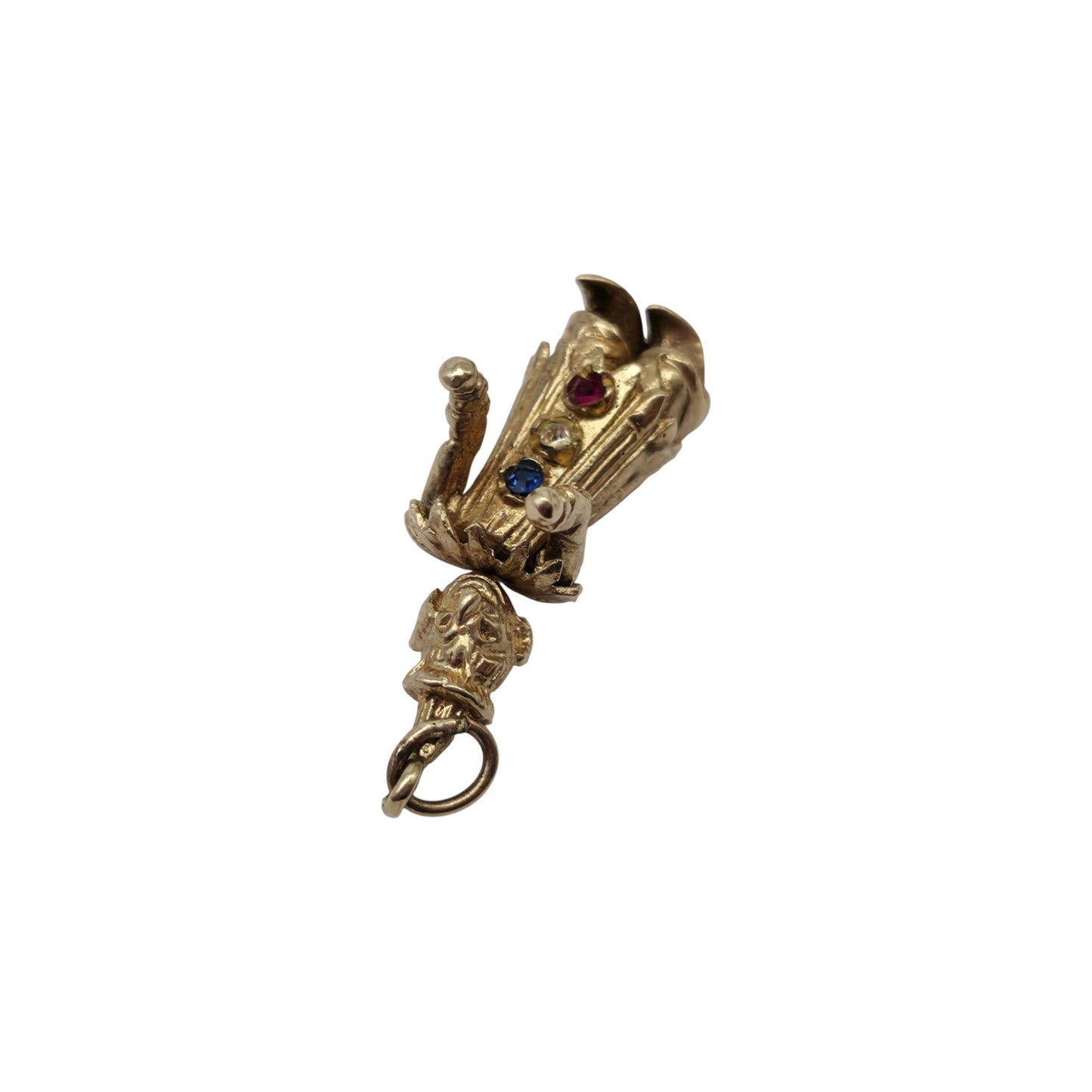 9ct 375 Yellow Gold Articulated Clown Charm 1973 L 2.6 cm 4.4 g.