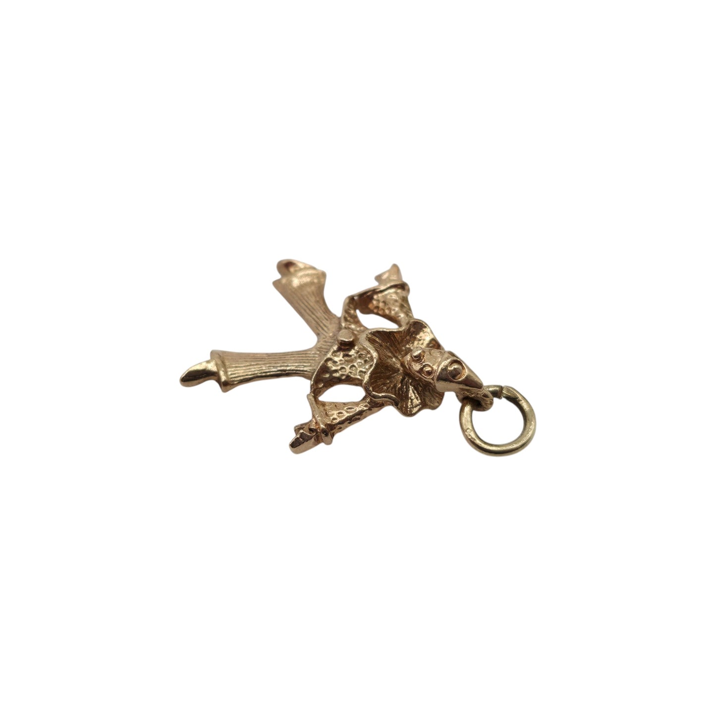 9ct 375 Yellow Gold Clown Charm 1984 L 2.0 cm 1.9 g.