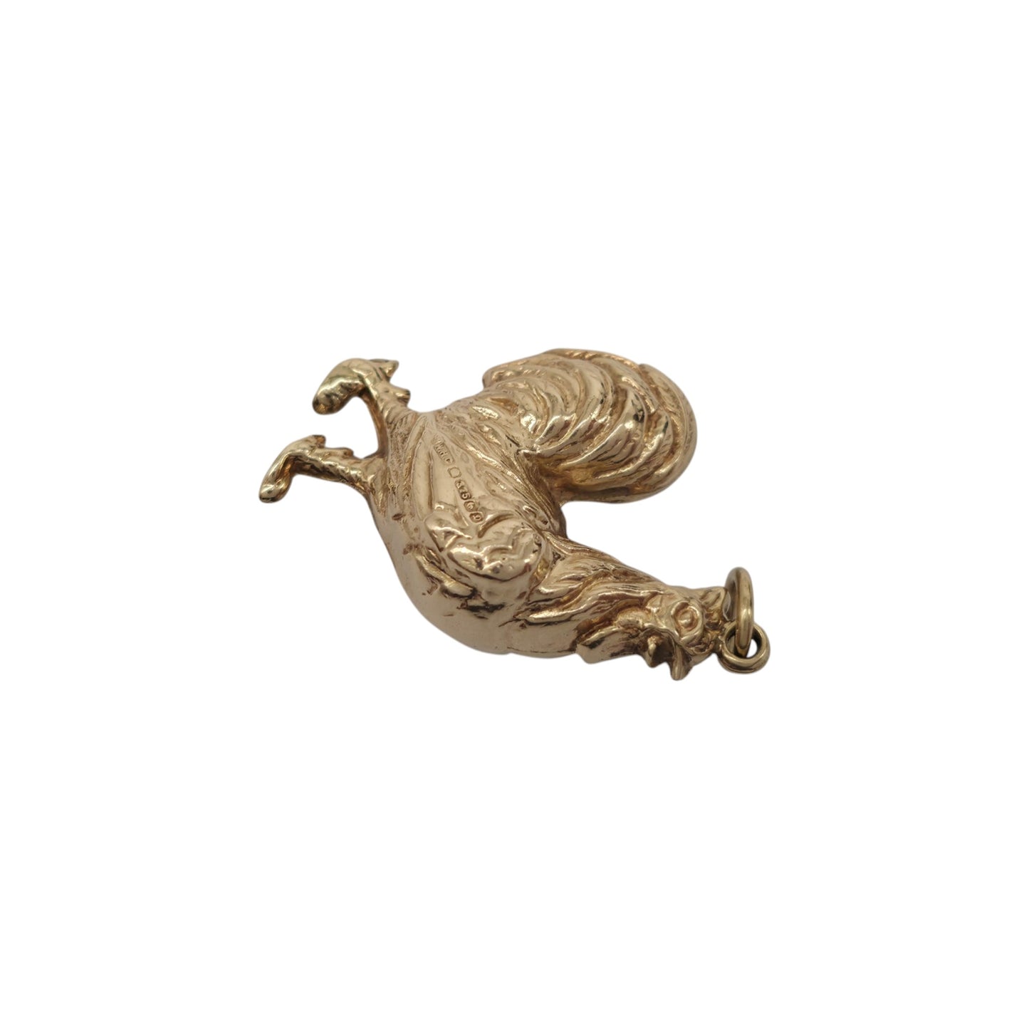 9ct 375 Yellow Gold Cockerel Charm 1978 L 2.3 cm 1.9 g.