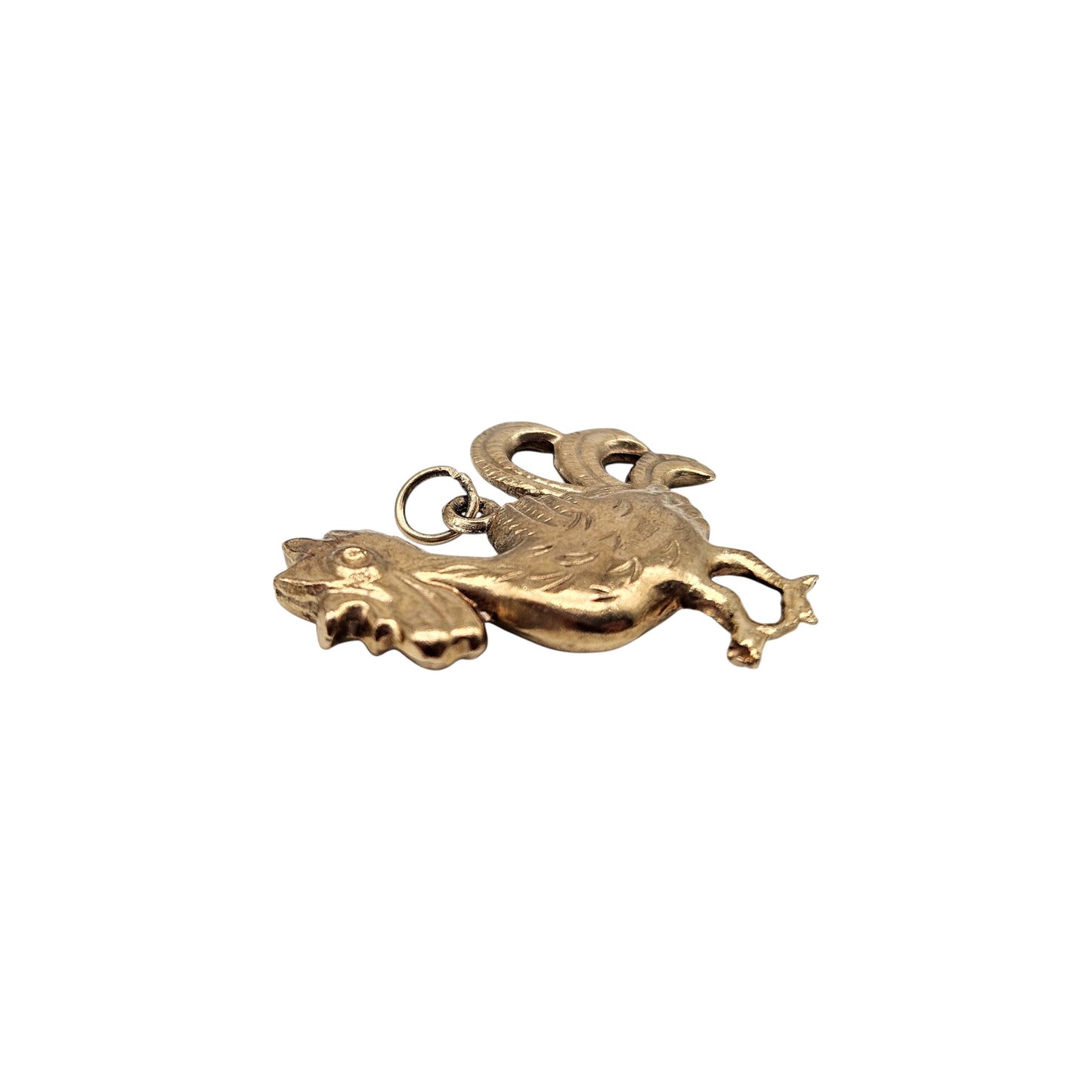 9ct 375 Yellow Gold Cockerel Charm 1966 L 2.4 cm 2.6 g.
