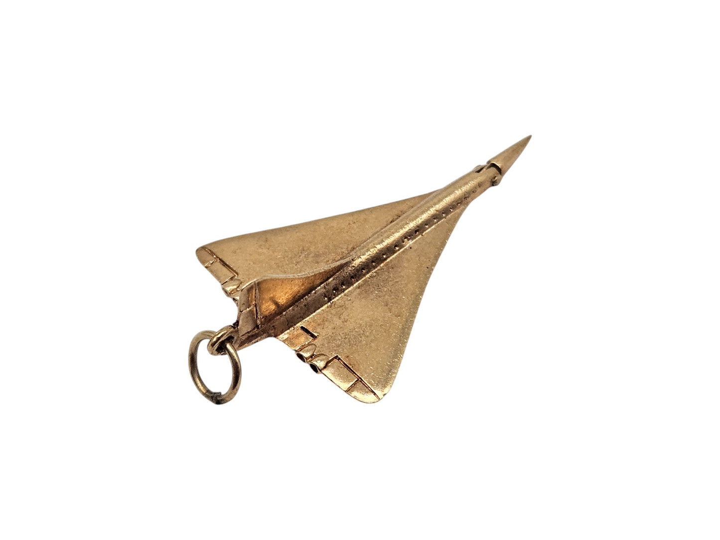 9ct 375 Yellow Gold Articulated Concorde Charm 1978 L 3.9 cm 4.7 g.