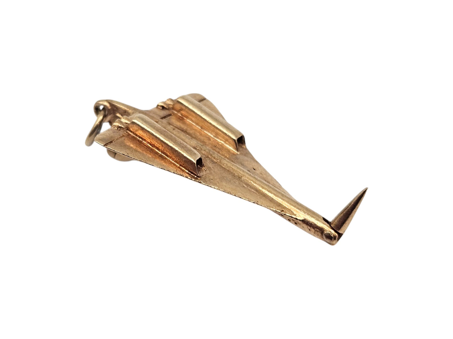 9ct 375 Yellow Gold Articulated Concorde Charm 1978 L 3.9 cm 4.7 g.
