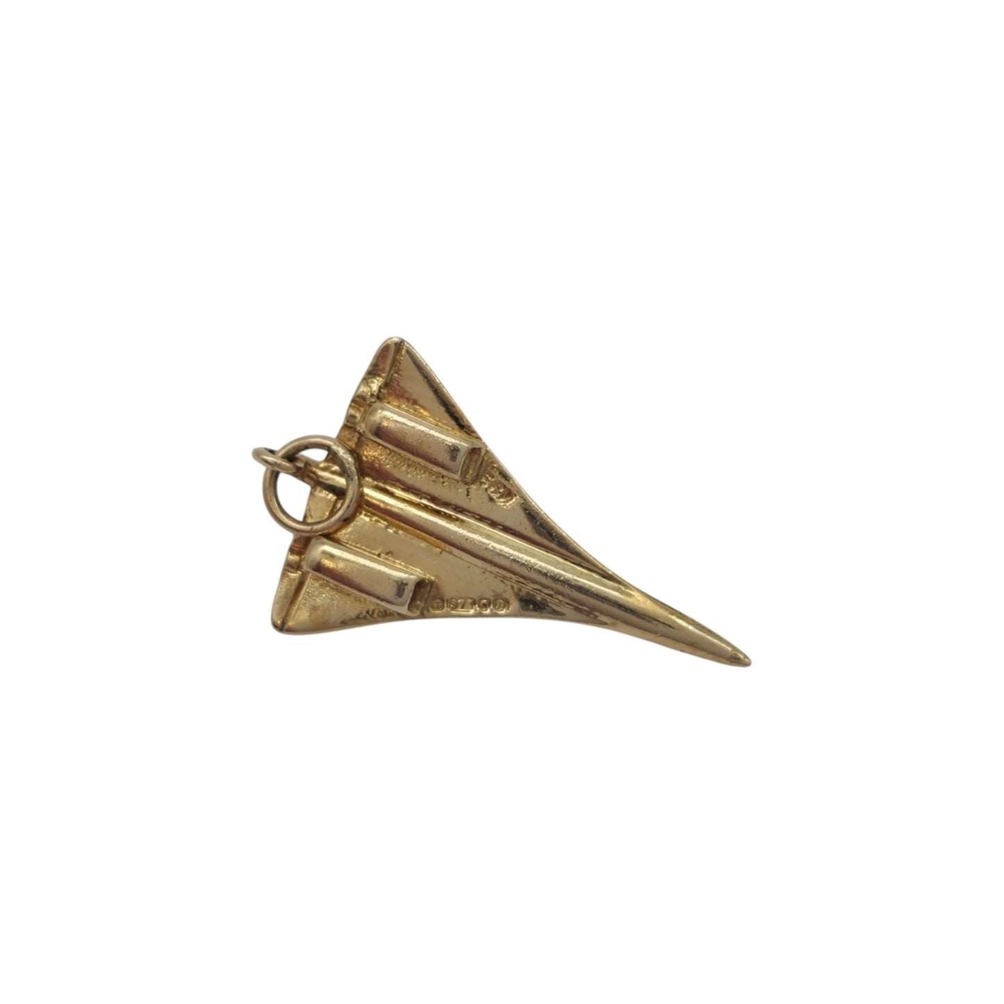 9ct 375 Yellow Gold Concorde Charm 1978 L 2.3 cm 2.0 g.