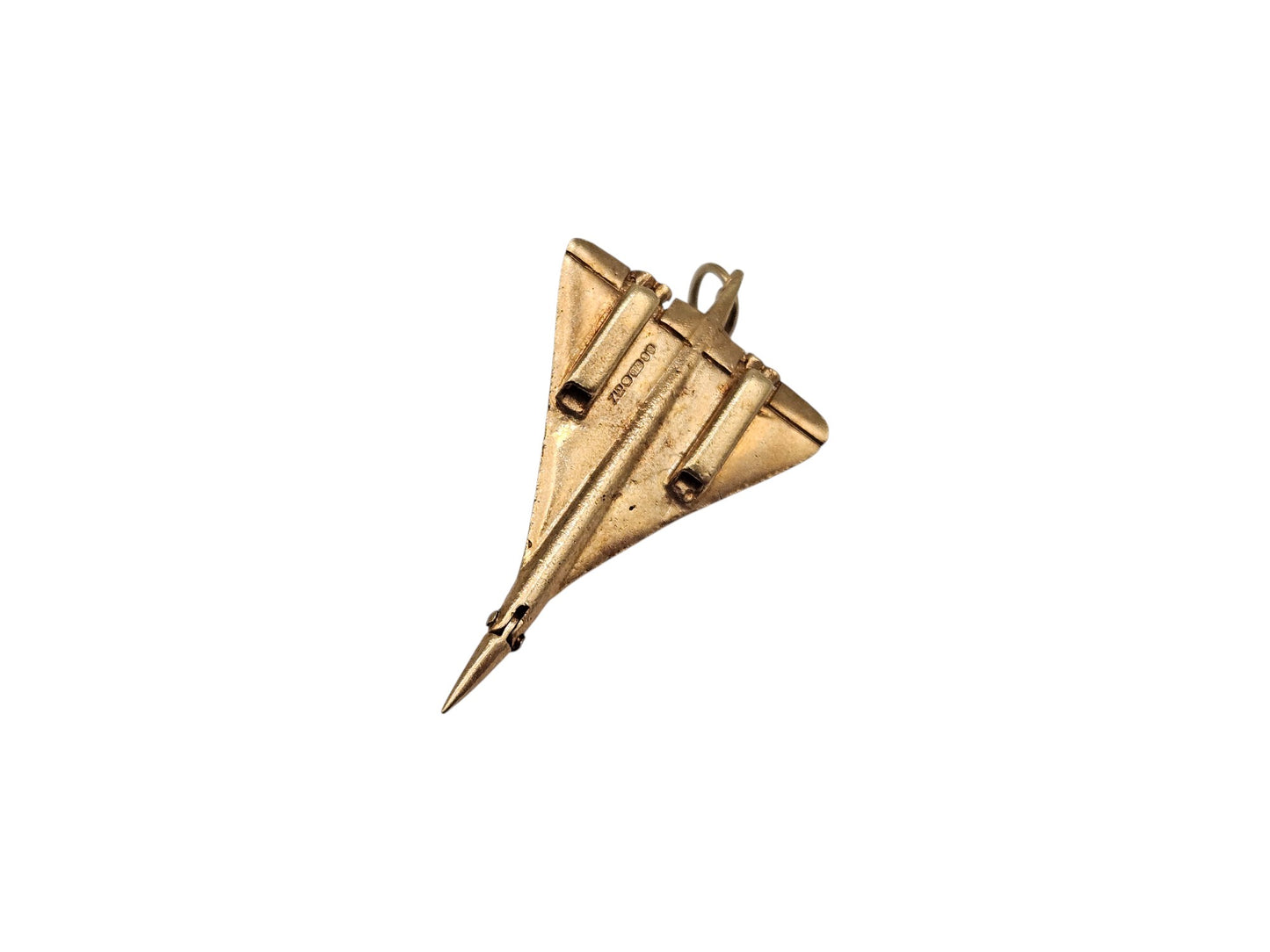 9ct 375 Yellow Gold Articulated Concorde Charm 1978 L 3.9 cm 4.7 g.