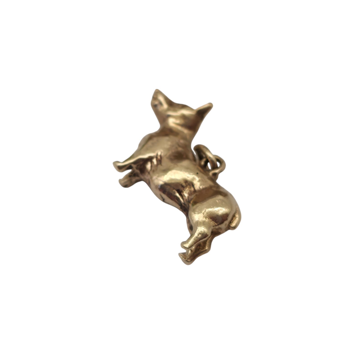 9ct 375 Yellow Gold Corgi Dog Charm 1970 L 1.8 cm 3.7 g.