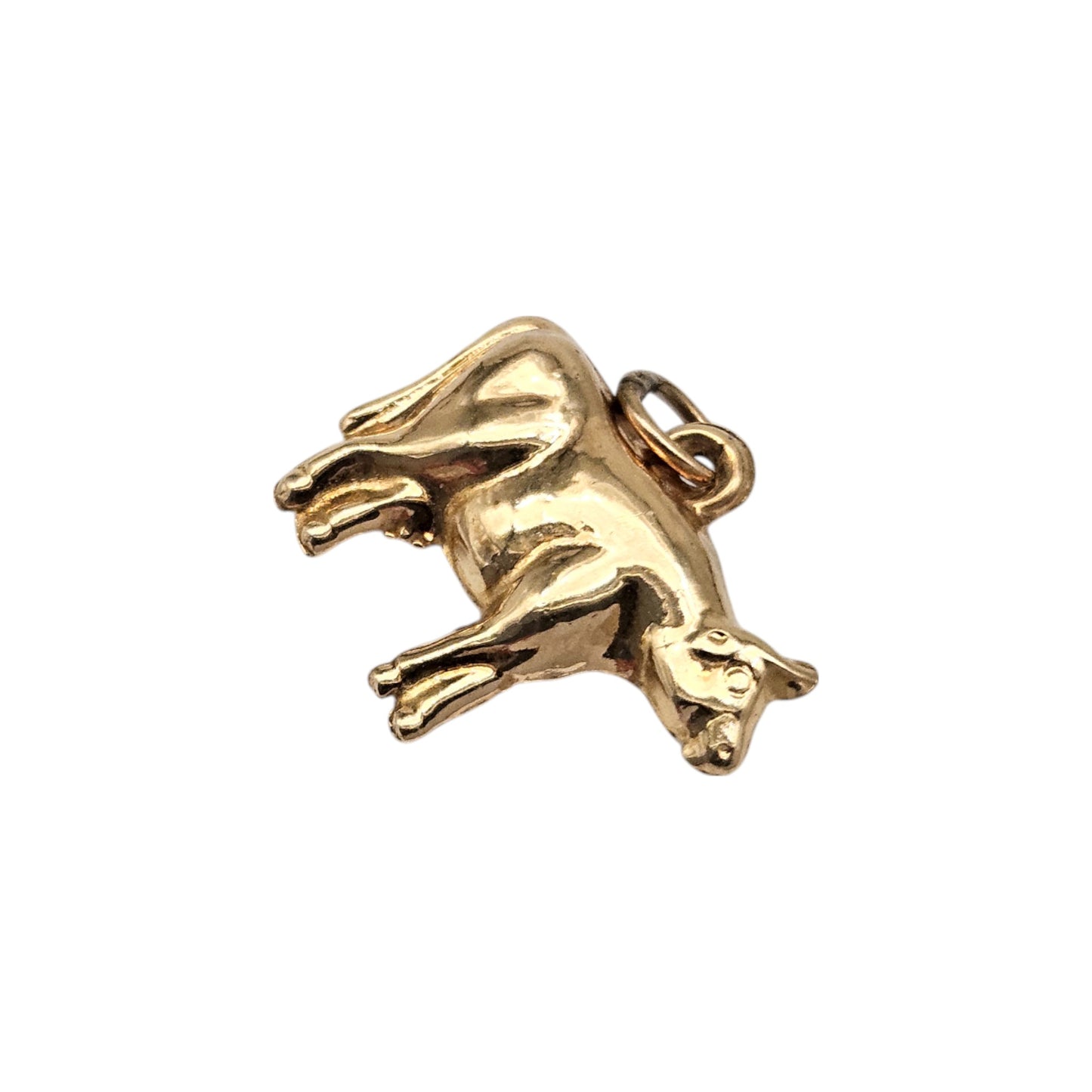 9ct 375 Yellow Gold Cow Charm 1975 L 1.5 cm 0.6 g.