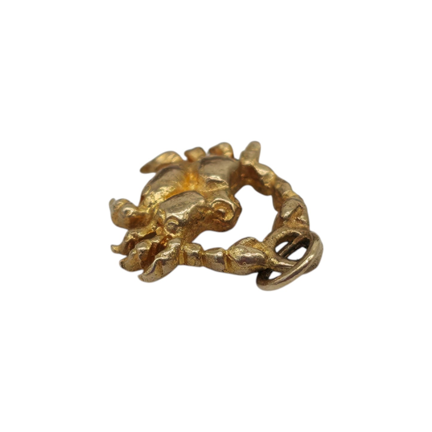 9ct 375 Yellow Gold Crab Charm 1957 L 1.0 cm 1.1 g.