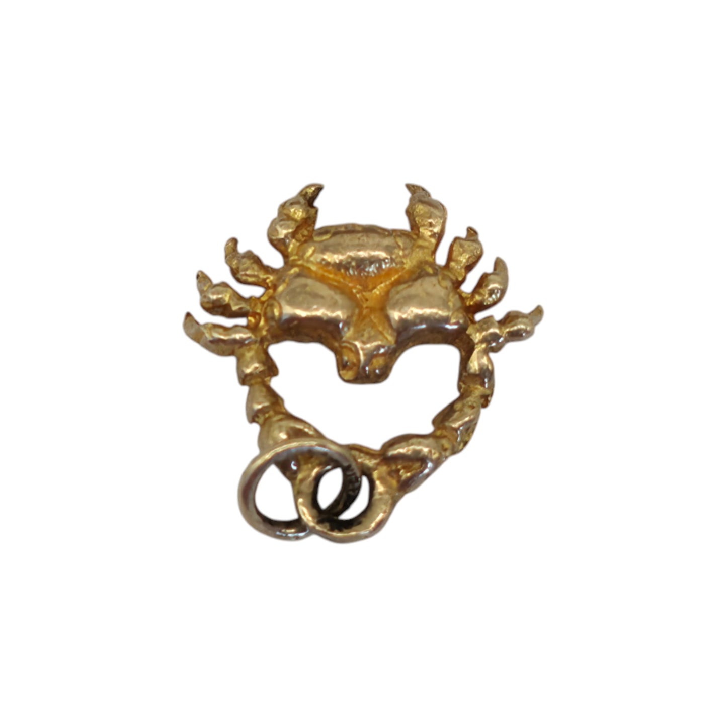 9ct 375 Yellow Gold Crab Charm 1957 L 1.0 cm 1.1 g.