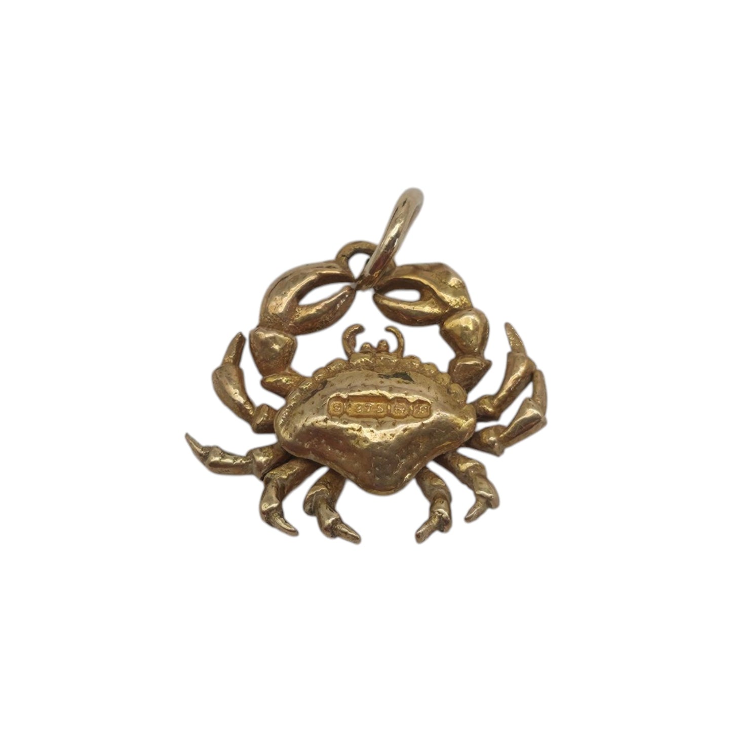 9ct 375 Yellow Gold Crab Charm 1955 L 1.4 cm 1.5 g.