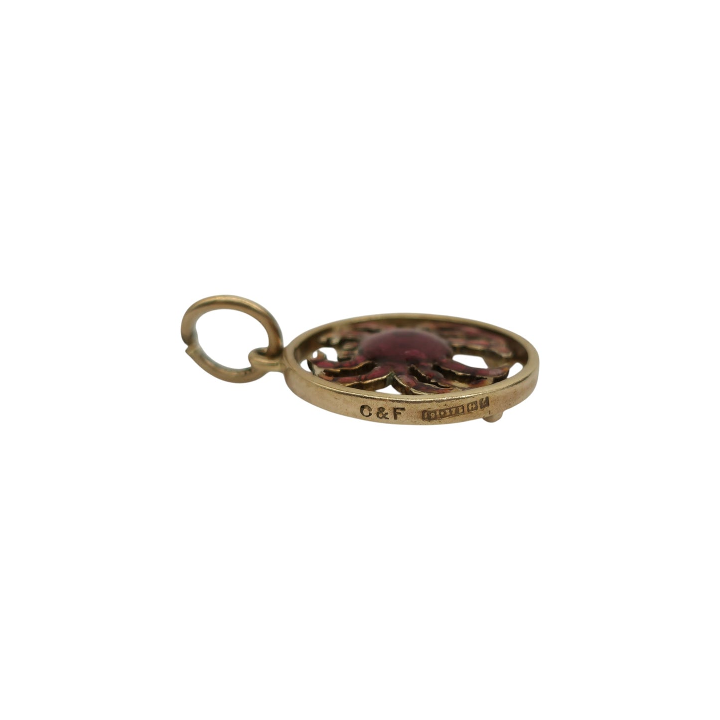 9ct 375 Yellow Gold & Enamel Crab Charm 1960 L 1.6 cm 1.9 g.